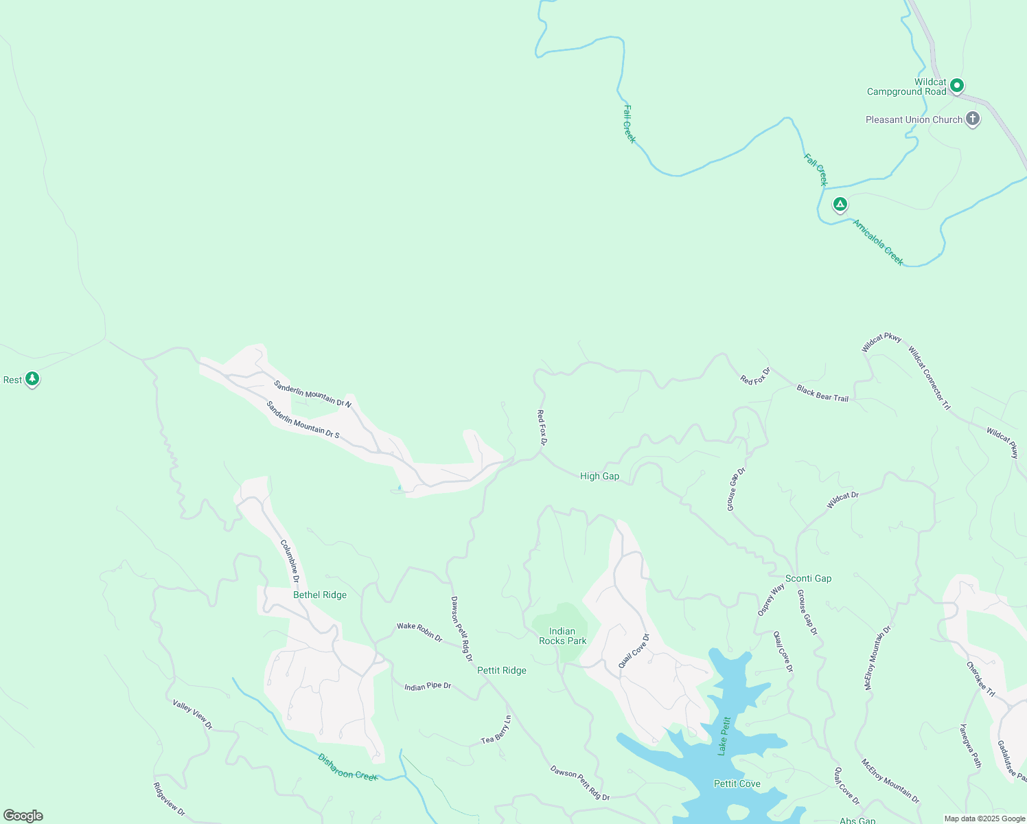 map of restaurants, bars, coffee shops, grocery stores, and more near 5006 Bear Cub Ridge in Dawsonville