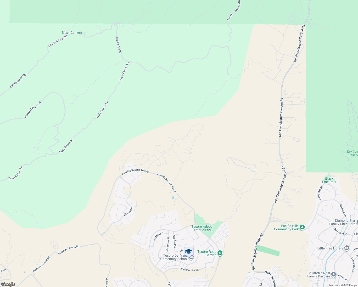 map of restaurants, bars, coffee shops, grocery stores, and more near 24217 North Corte Profundo in Santa Clarita