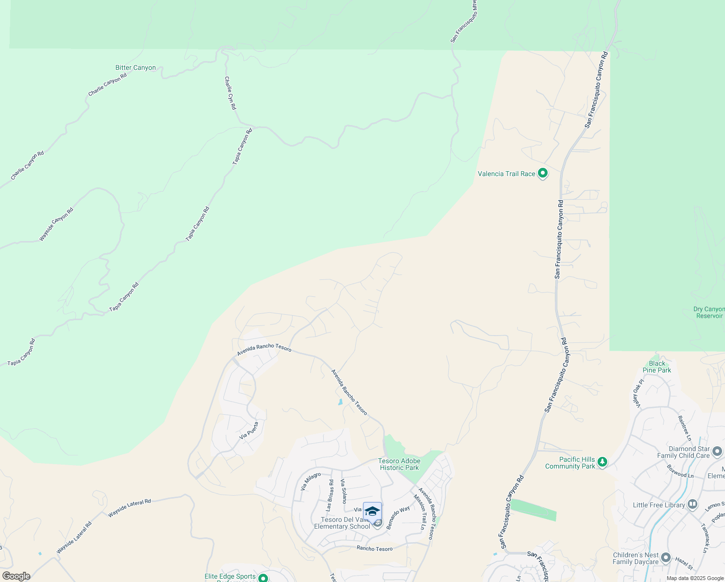 map of restaurants, bars, coffee shops, grocery stores, and more near 24208 North Corte Alegra in Santa Clarita