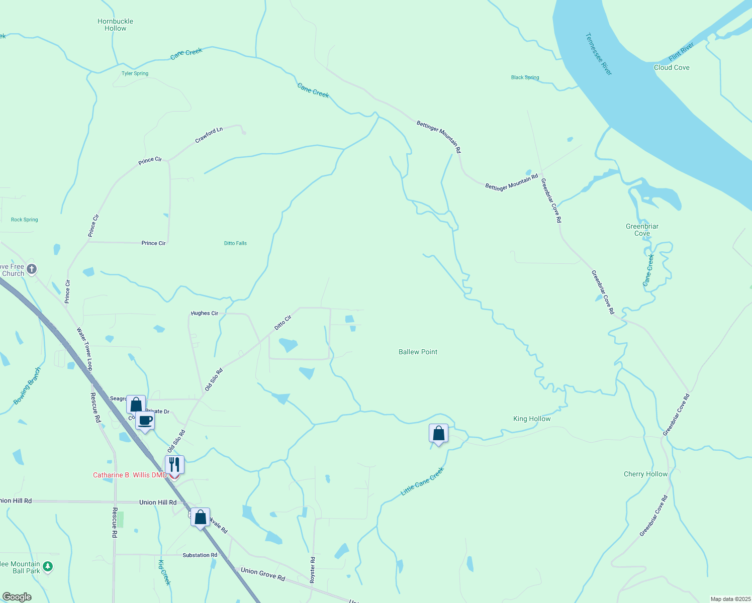 map of restaurants, bars, coffee shops, grocery stores, and more near in Laceys Spring