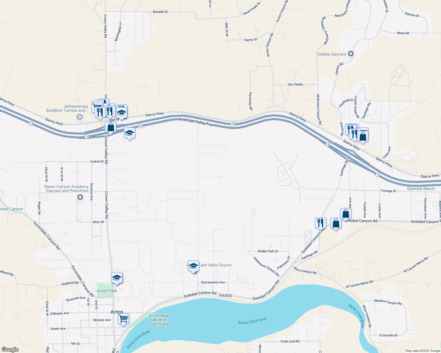map of restaurants, bars, coffee shops, grocery stores, and more near in Acton