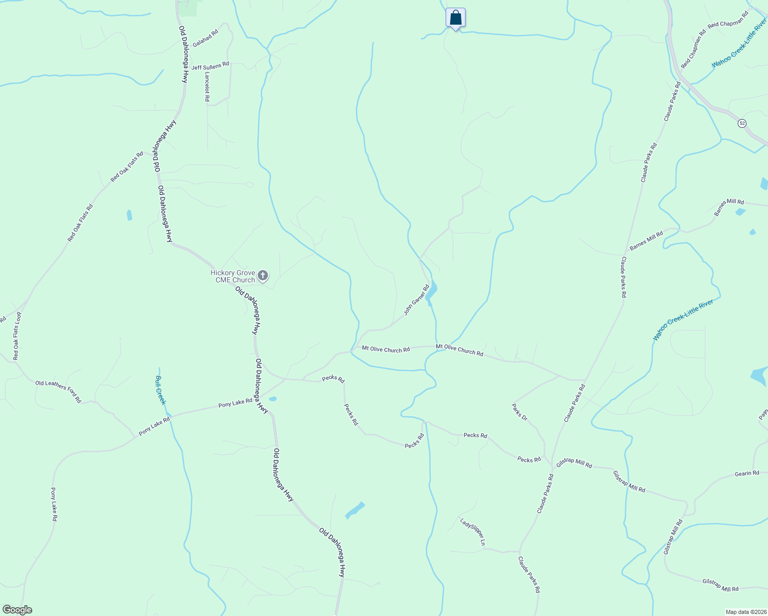 map of restaurants, bars, coffee shops, grocery stores, and more near 200-236 Summer Glen Road in Dahlonega