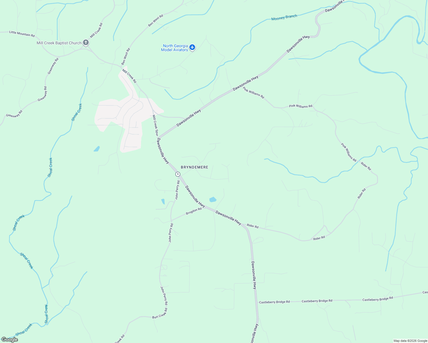 map of restaurants, bars, coffee shops, grocery stores, and more near 80 Sadie Court in Dawsonville