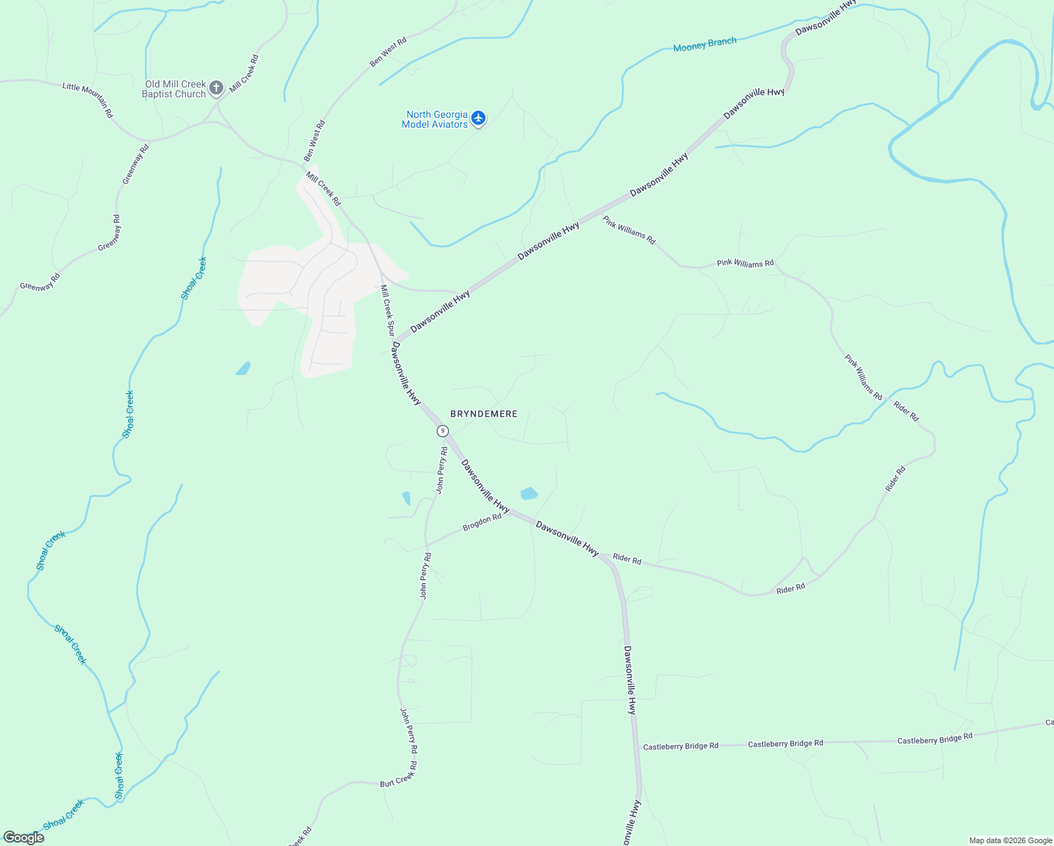 map of restaurants, bars, coffee shops, grocery stores, and more near 62 Sadie Ct in Dawsonville