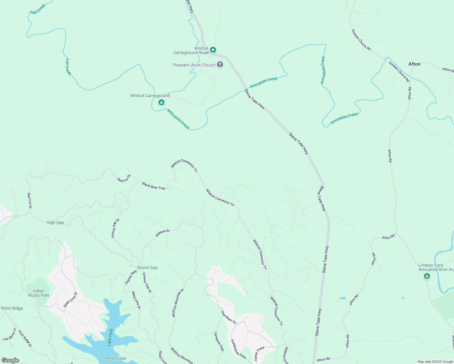 map of restaurants, bars, coffee shops, grocery stores, and more near Wild Pansy Ridge in Dawson County