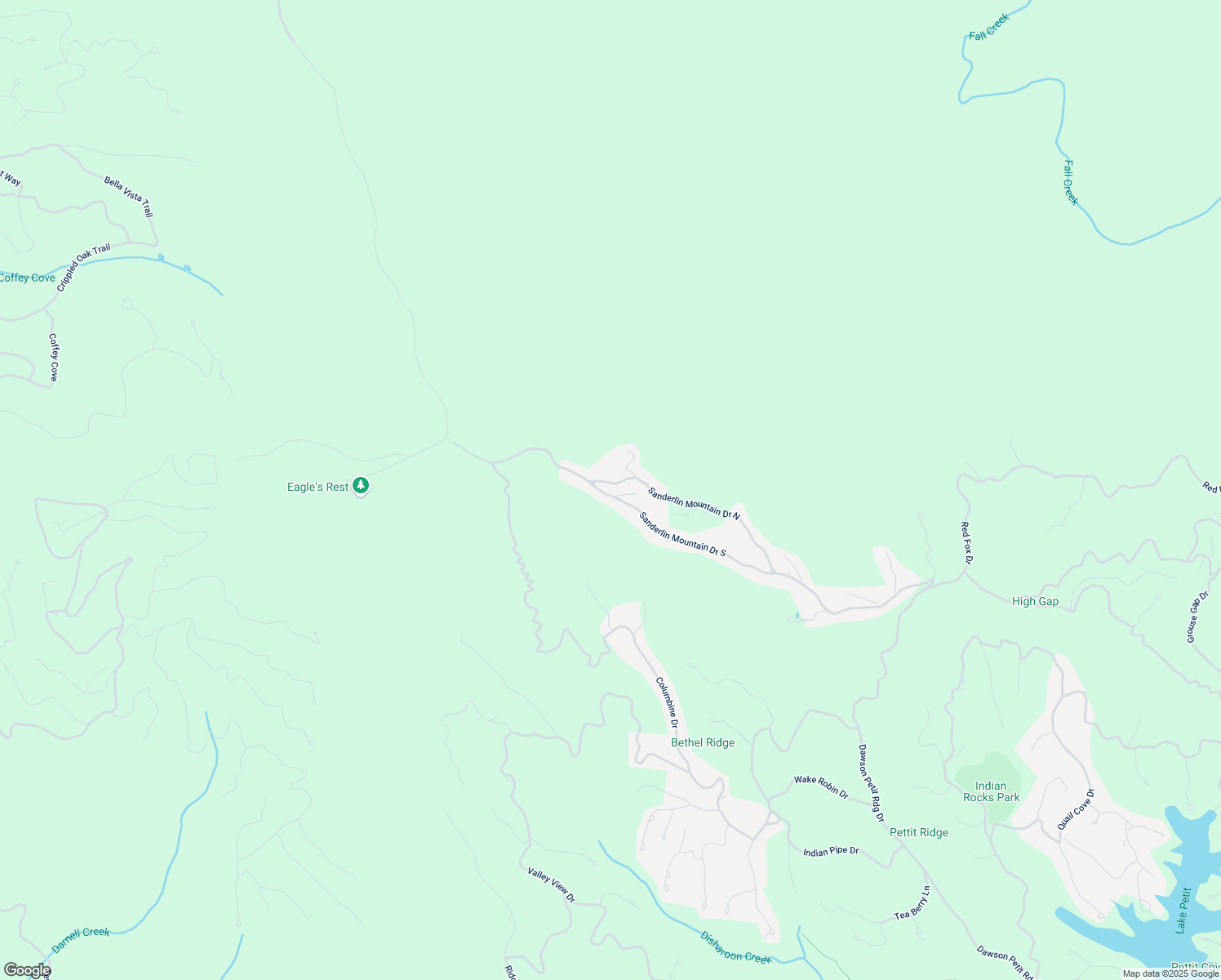 map of restaurants, bars, coffee shops, grocery stores, and more near 21 Sanderlin Mountain Drive South in Big Canoe