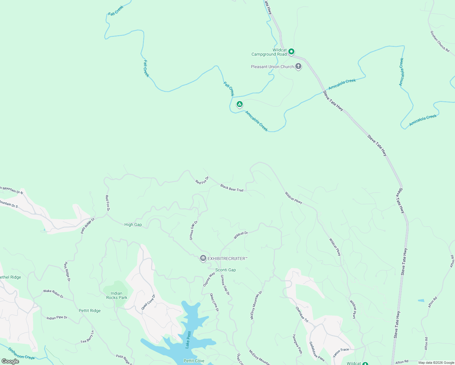 map of restaurants, bars, coffee shops, grocery stores, and more near 147 Black Bear Lane in Jasper