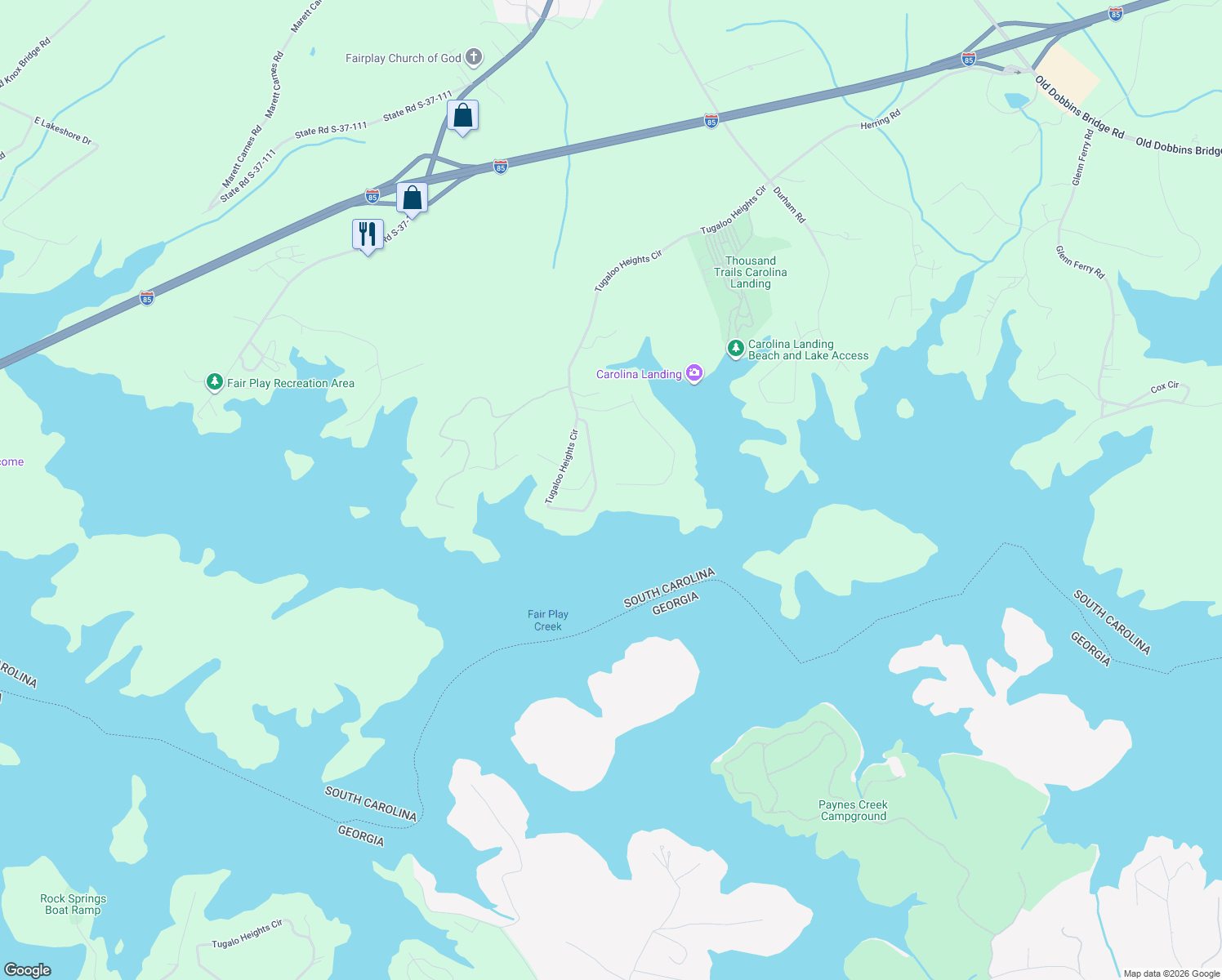 map of restaurants, bars, coffee shops, grocery stores, and more near 253 C-20-20A in Fair Play