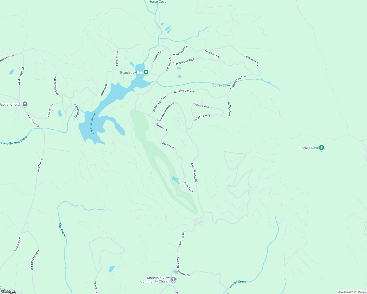 map of restaurants, bars, coffee shops, grocery stores, and more near 95 Fairview Court in Big Canoe