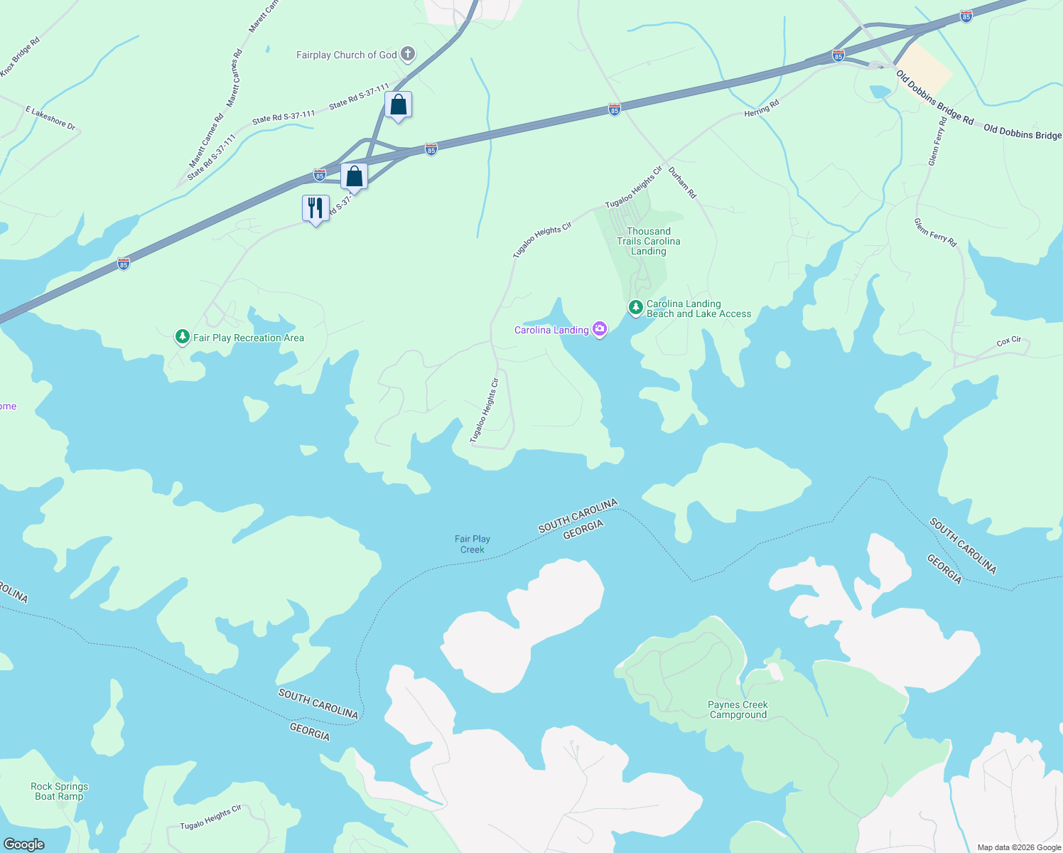map of restaurants, bars, coffee shops, grocery stores, and more near 253 C-20-20A in Fair Play