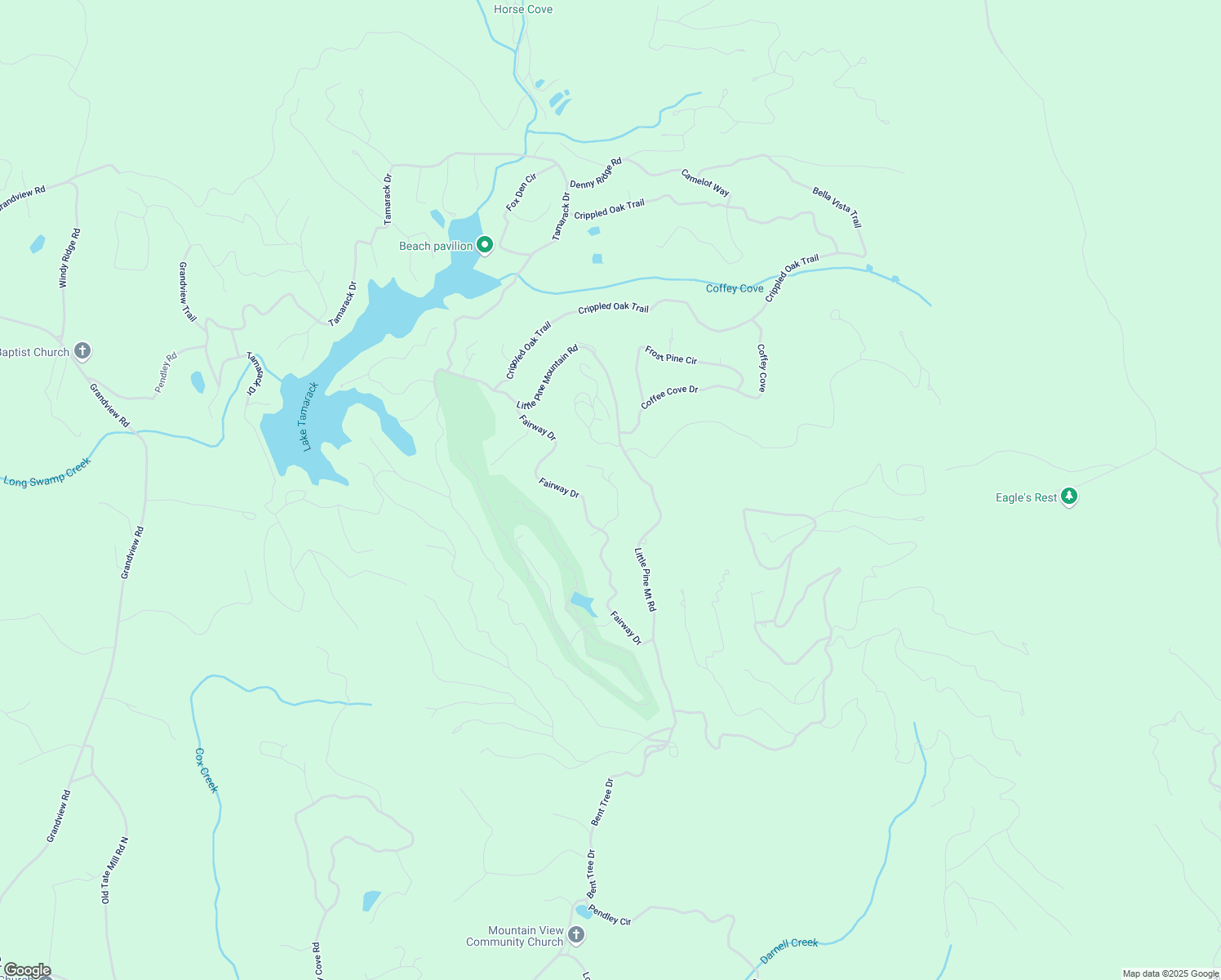 map of restaurants, bars, coffee shops, grocery stores, and more near 175 Fairview Court in Jasper