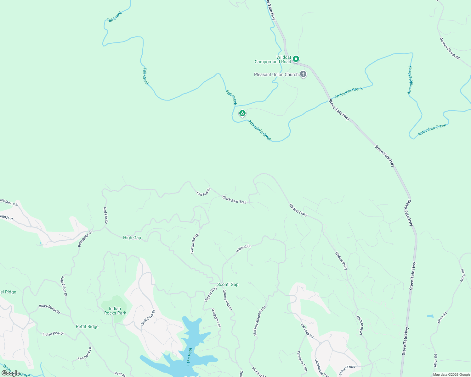 map of restaurants, bars, coffee shops, grocery stores, and more near 152 Black Bear Ridge in Dawsonville