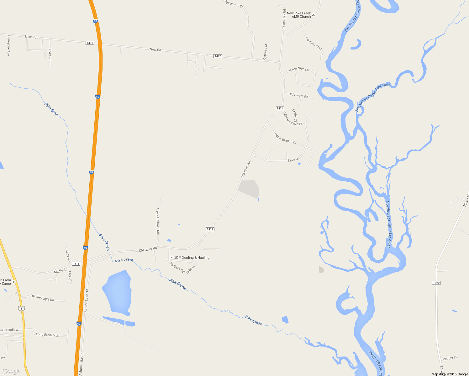 map of restaurants, bars, coffee shops, grocery stores, and more near 8738 Old River Rd in Burgaw