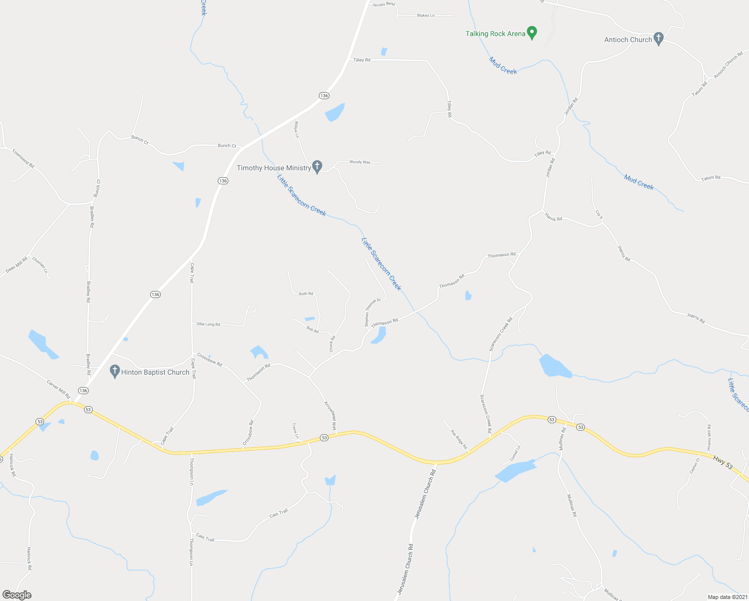 map of restaurants, bars, coffee shops, grocery stores, and more near 364 Stephen Thomas Drive in Talking Rock