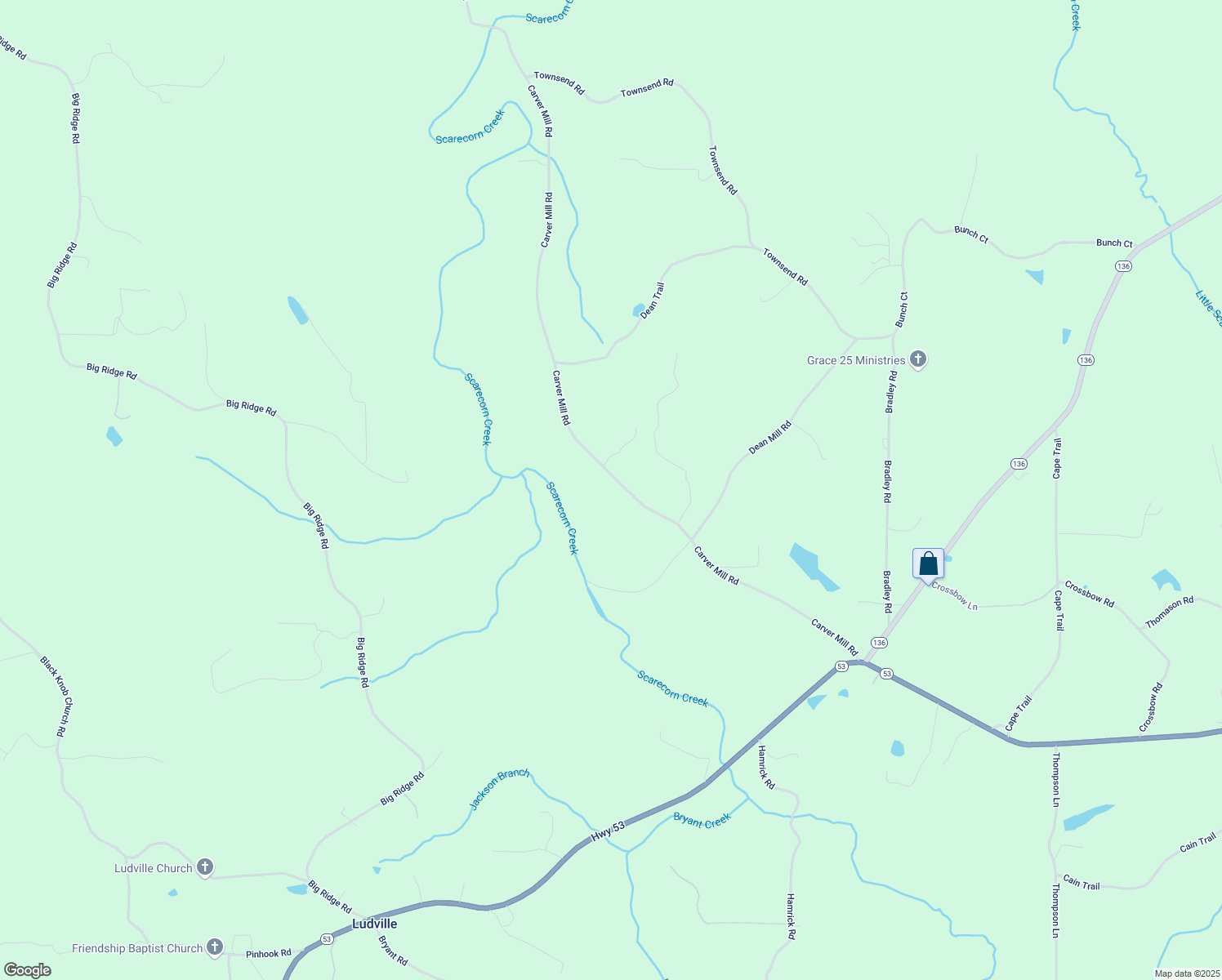 map of restaurants, bars, coffee shops, grocery stores, and more near 711 Carver Mill Road in Talking Rock