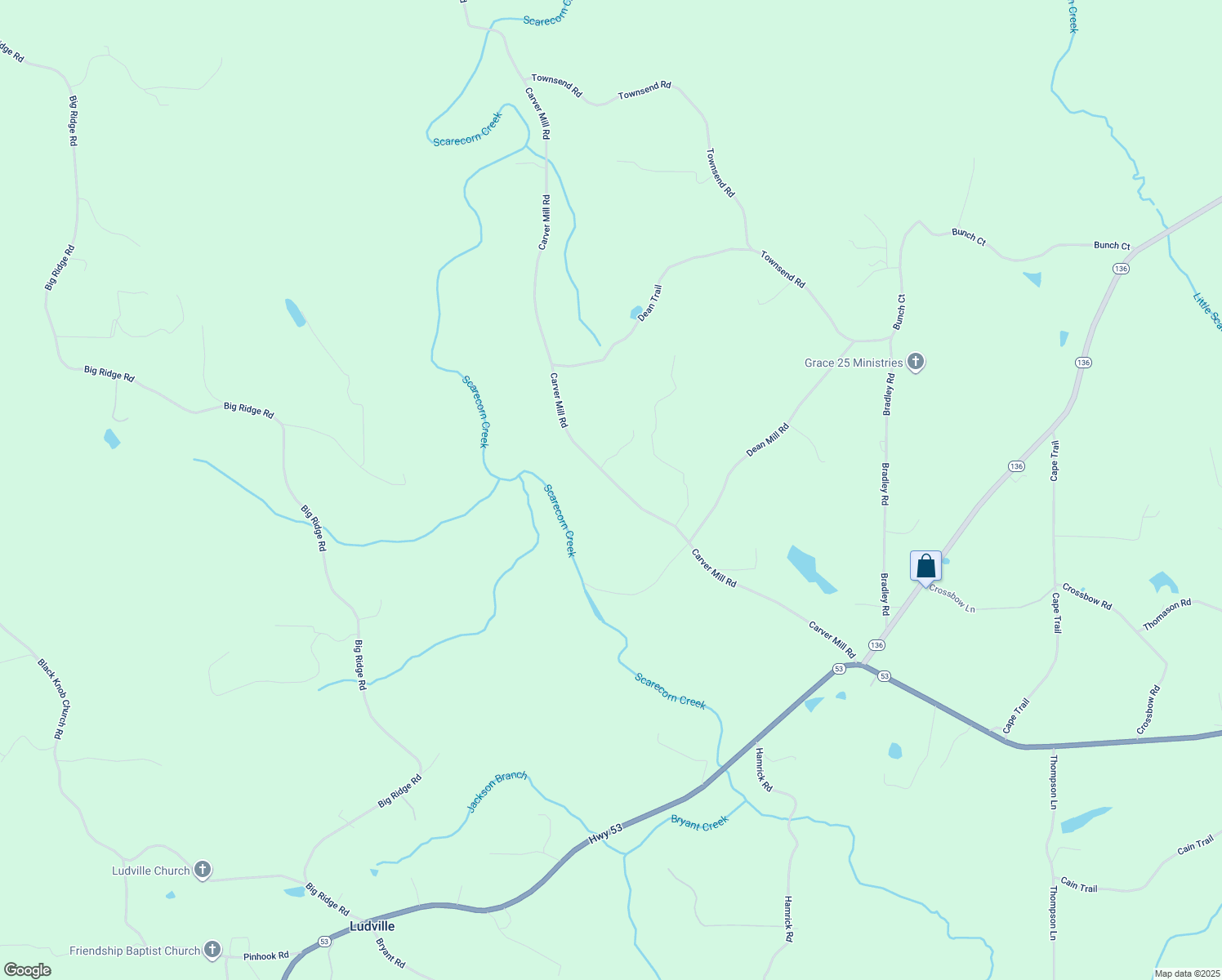 map of restaurants, bars, coffee shops, grocery stores, and more near 711 Carver Mill Road in Talking Rock
