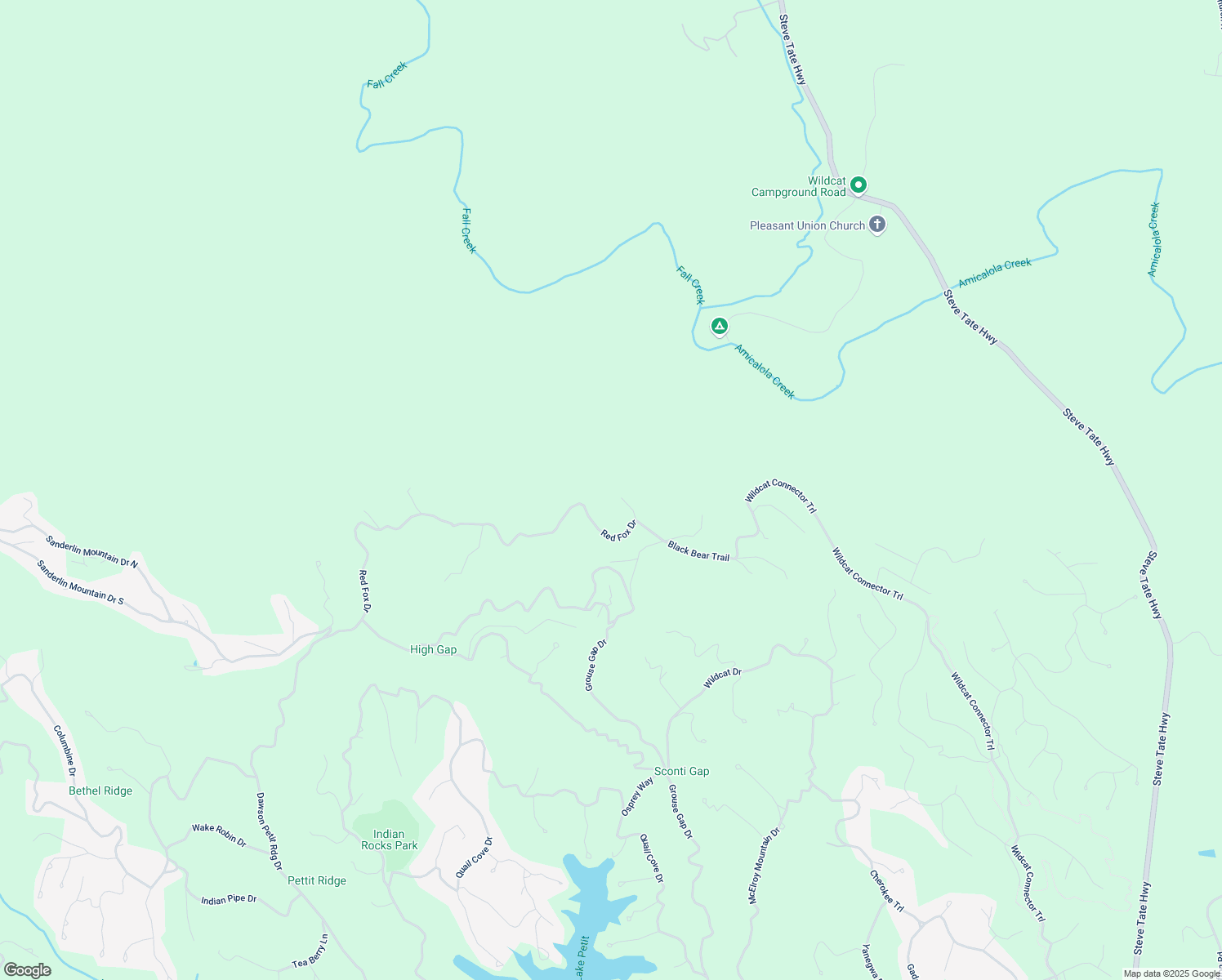 map of restaurants, bars, coffee shops, grocery stores, and more near Red Fox Court in Dawson County
