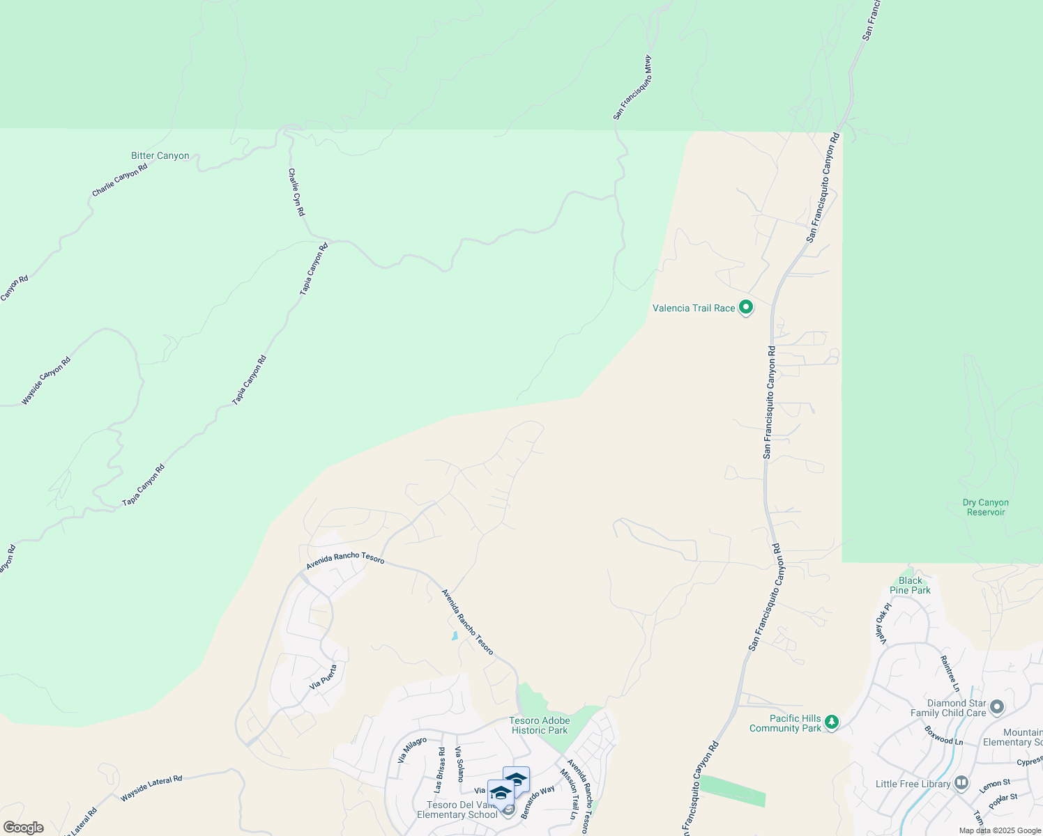 map of restaurants, bars, coffee shops, grocery stores, and more near 30029 North Avenida Sierra Madre in Santa Clarita