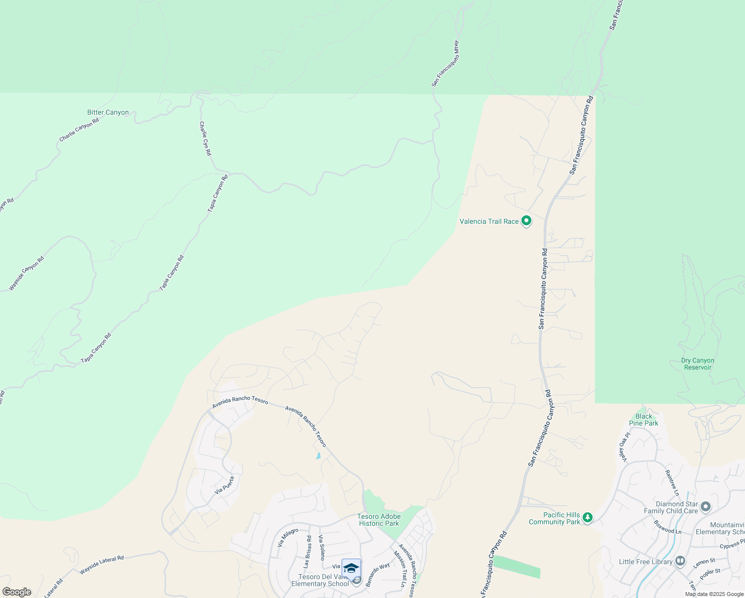 map of restaurants, bars, coffee shops, grocery stores, and more near 30041 North Avenida Sierra Madre in Santa Clarita