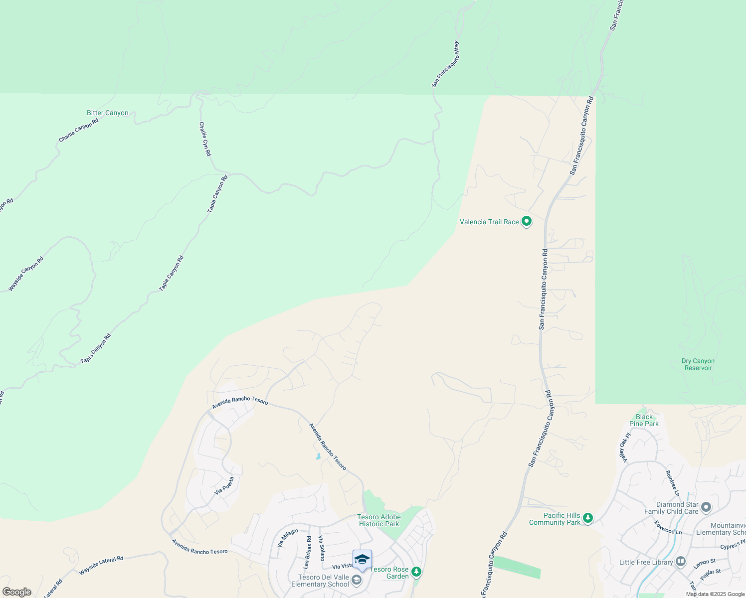 map of restaurants, bars, coffee shops, grocery stores, and more near 30041 North Avenida Sierra Madre in Santa Clarita