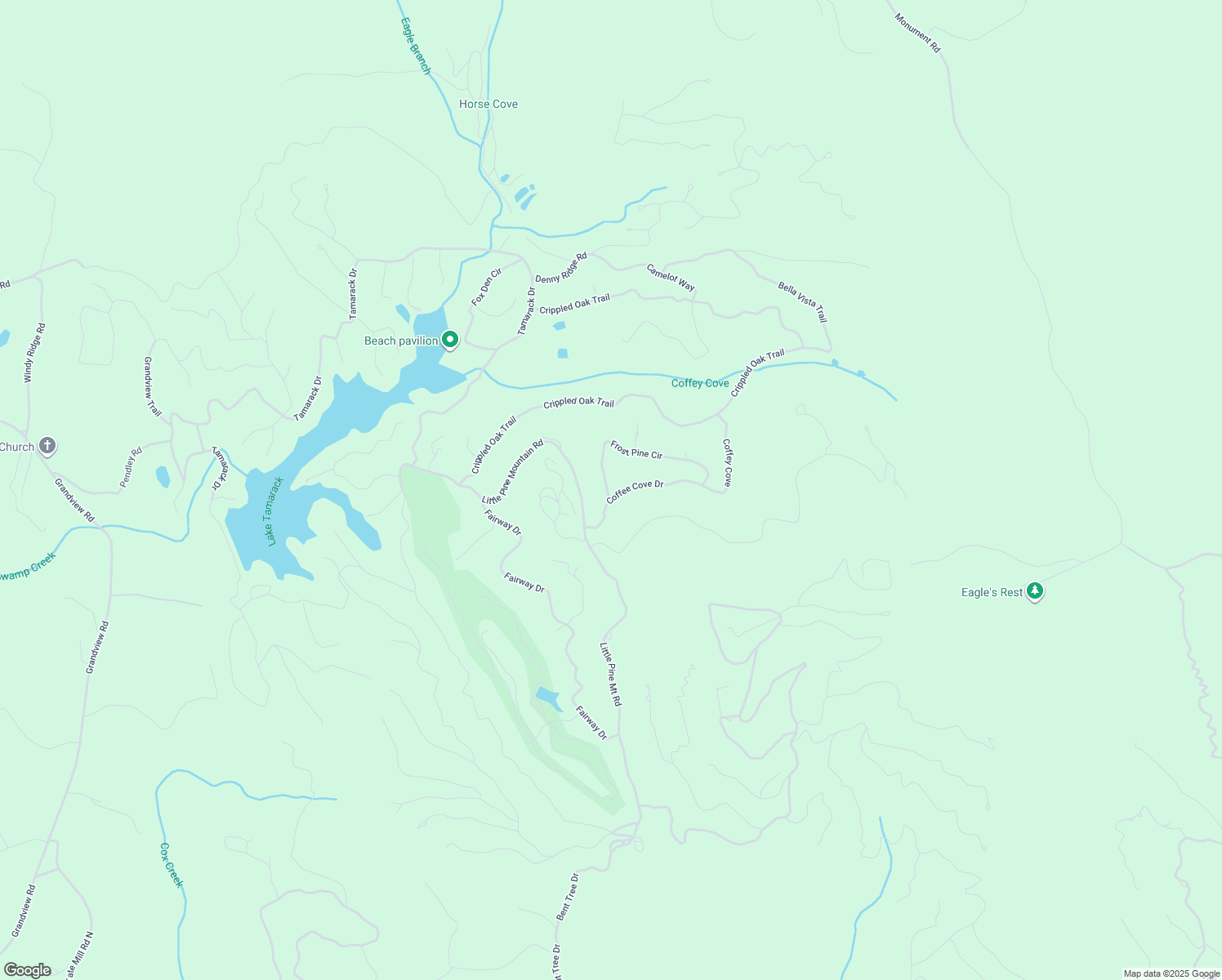 map of restaurants, bars, coffee shops, grocery stores, and more near 14 Frost Pine Circle in Big Canoe