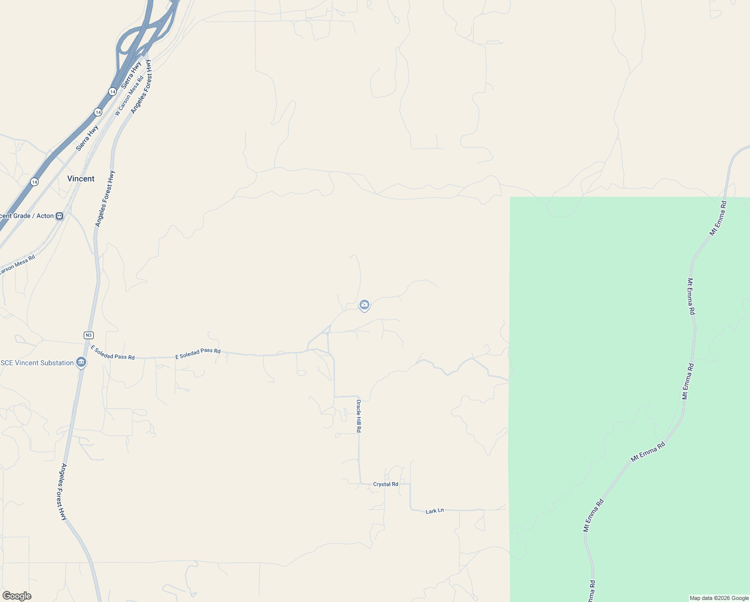map of restaurants, bars, coffee shops, grocery stores, and more near 1621 East Soledad Pass Road in Palmdale