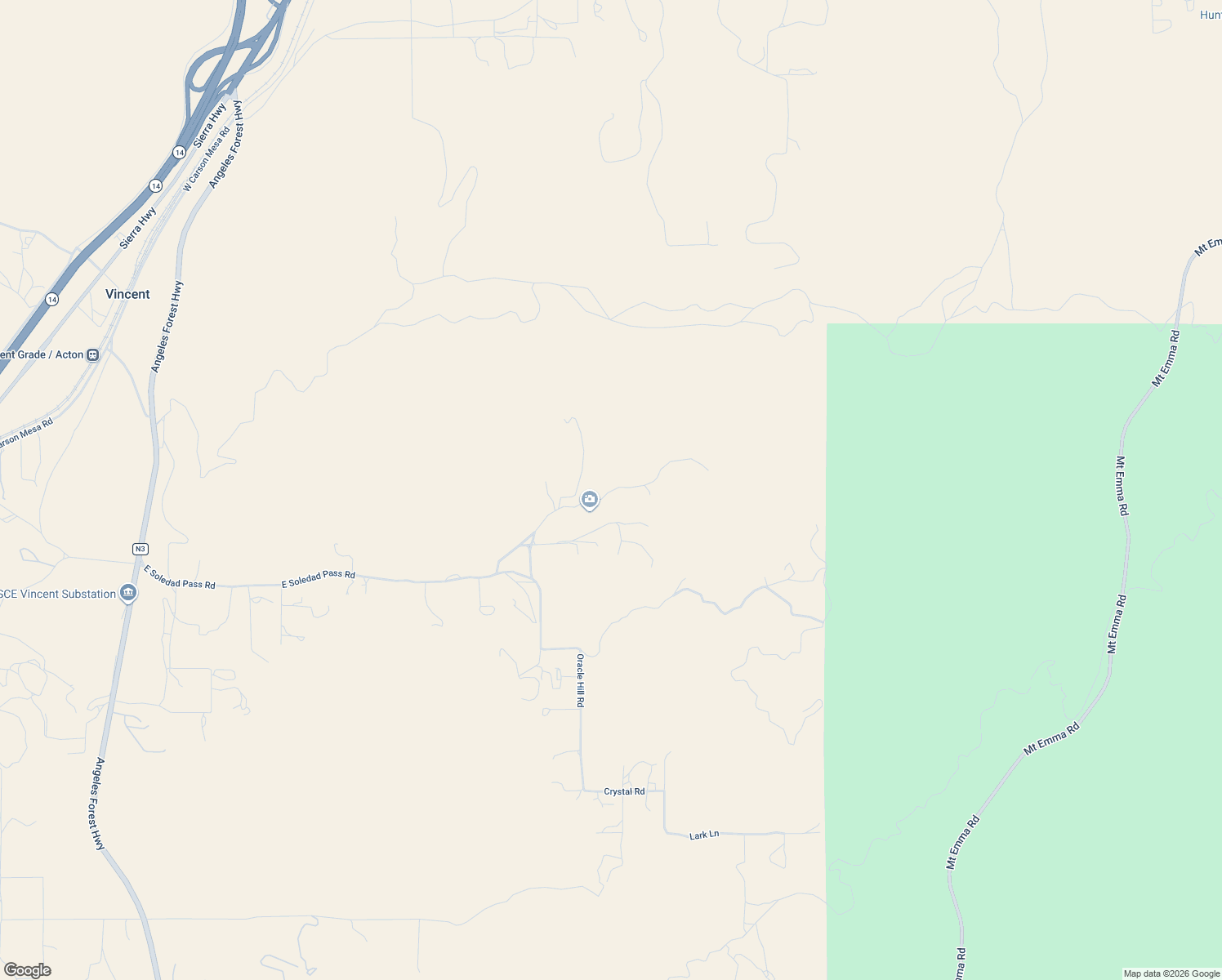 map of restaurants, bars, coffee shops, grocery stores, and more near 1621 East Soledad Pass Road in Palmdale