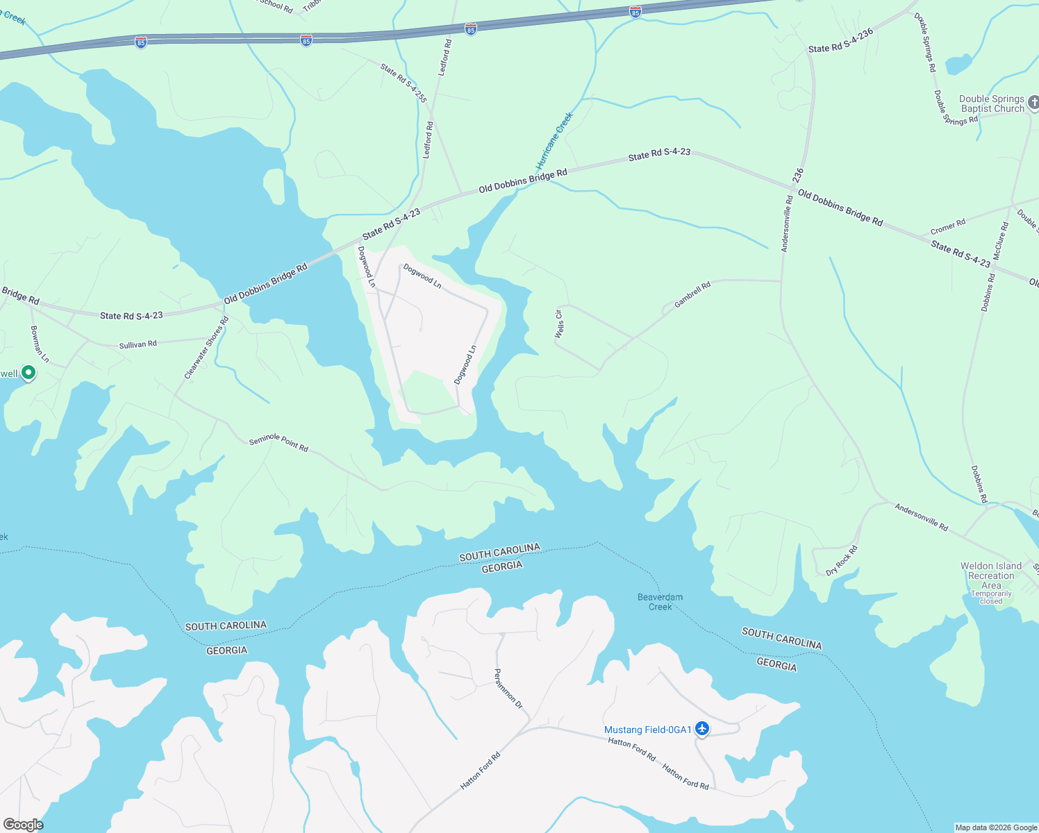 map of restaurants, bars, coffee shops, grocery stores, and more near 530 Gambrell Road in Townville