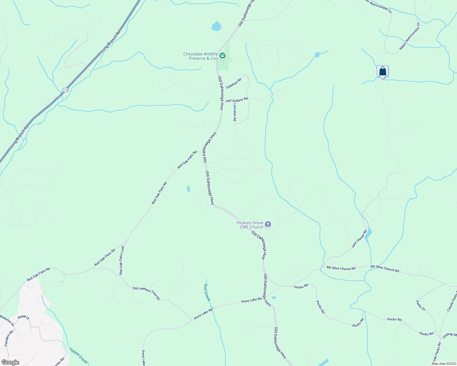map of restaurants, bars, coffee shops, grocery stores, and more near 238 Sunrise Trail in Dahlonega