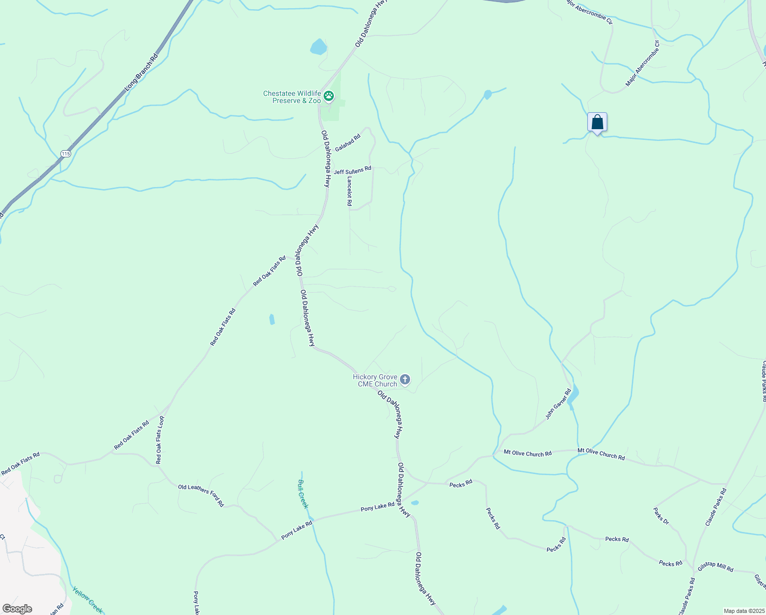 map of restaurants, bars, coffee shops, grocery stores, and more near 451 Sunrise Trail in Dahlonega