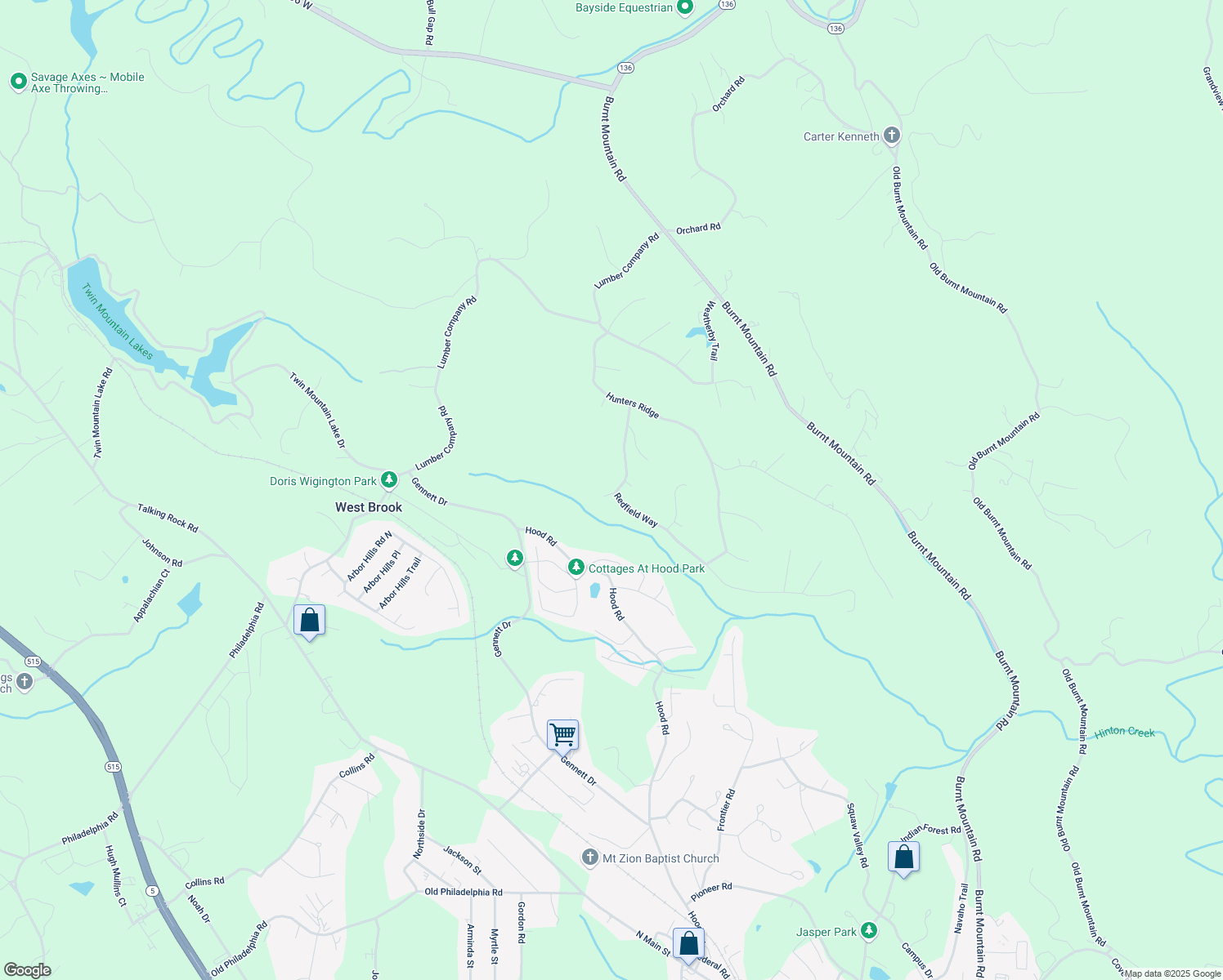 map of restaurants, bars, coffee shops, grocery stores, and more near 0 Ithica Court in Jasper