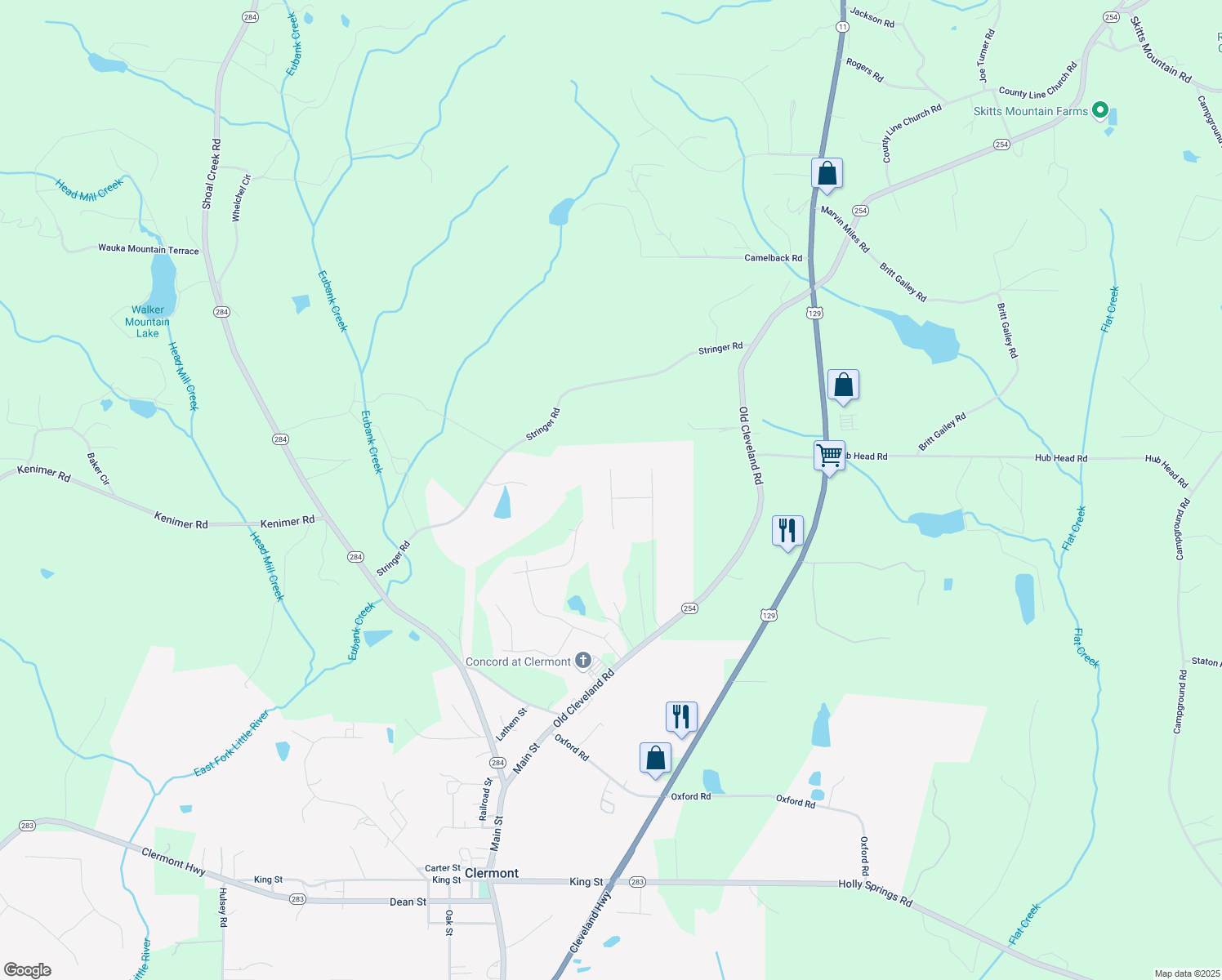 map of restaurants, bars, coffee shops, grocery stores, and more near 6737 Little Whistle Way in Clermont