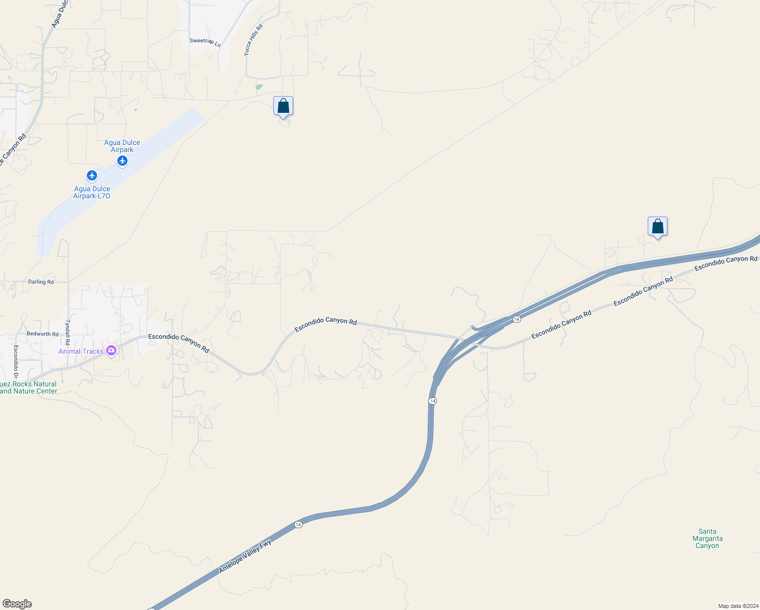 map of restaurants, bars, coffee shops, grocery stores, and more near 9015 Escondido Canyon Road in Agua Dulce