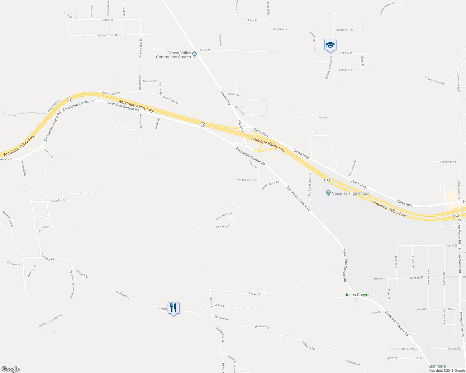 map of restaurants, bars, coffee shops, grocery stores, and more near 55th Street West in Acton