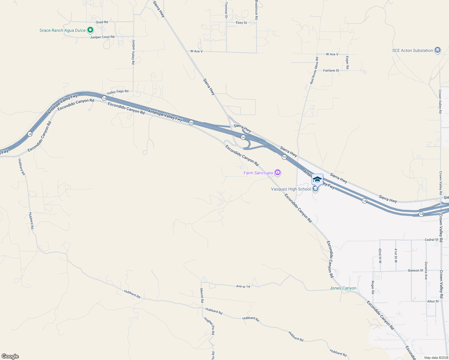 map of restaurants, bars, coffee shops, grocery stores, and more near 55th Street West in Acton