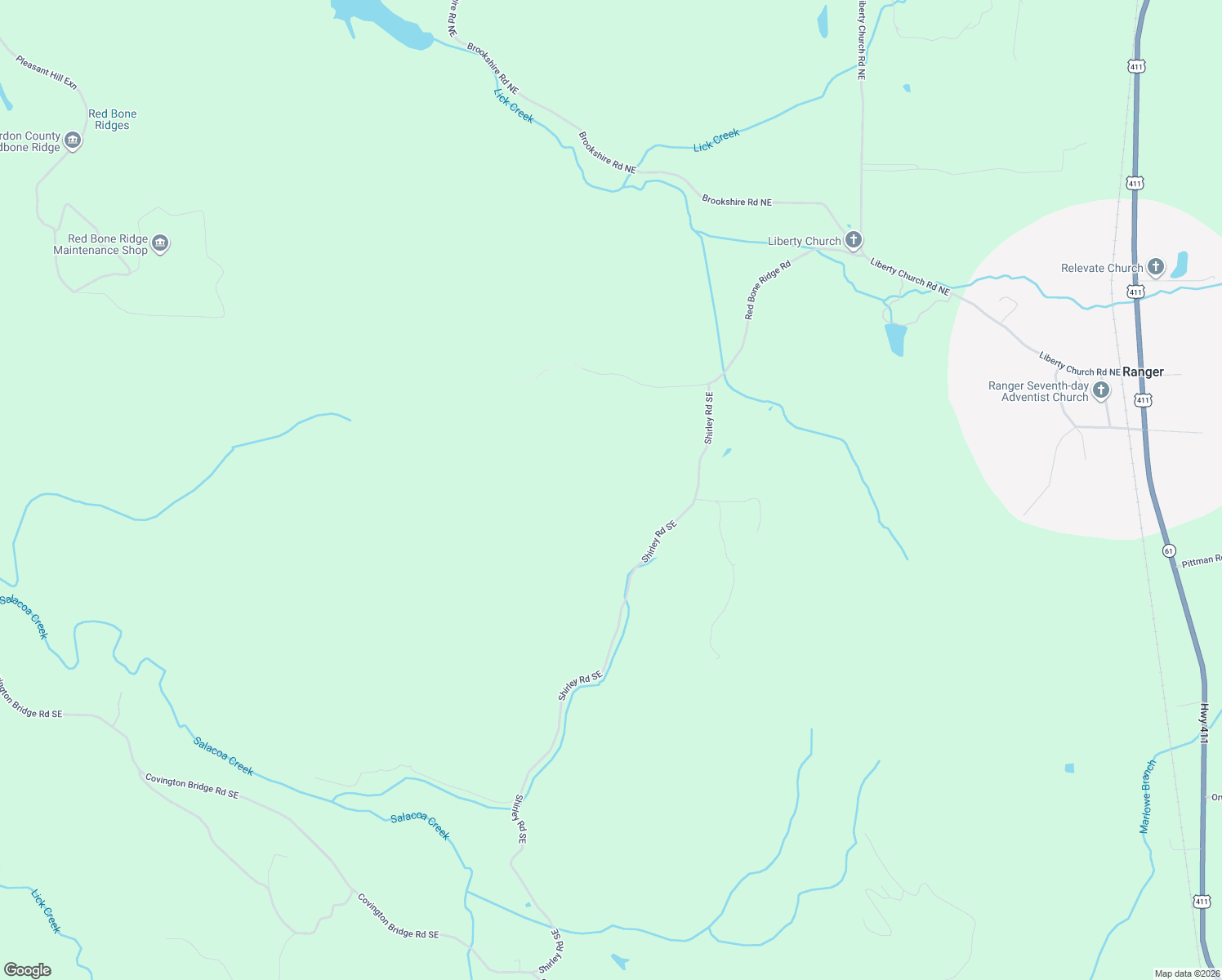 map of restaurants, bars, coffee shops, grocery stores, and more near 344 Possum Hollow Road Southeast in Fairmount