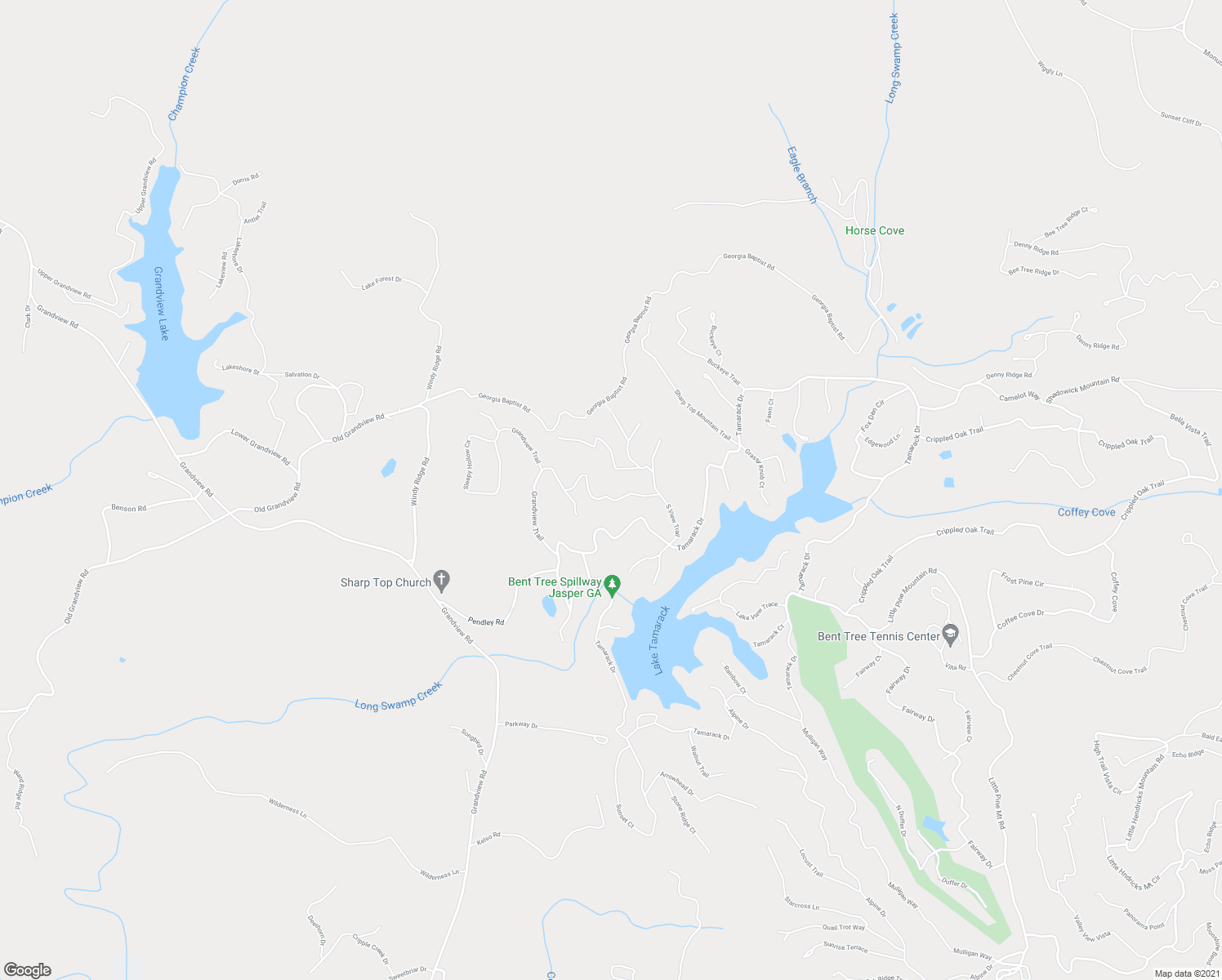 map of restaurants, bars, coffee shops, grocery stores, and more near 355 Coachwhip Court in Jasper
