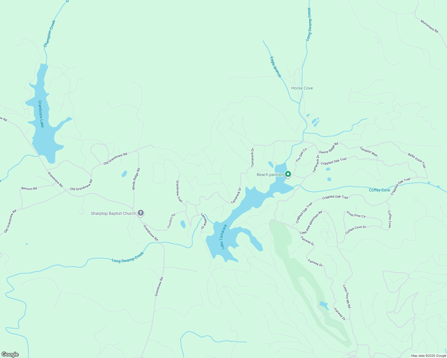map of restaurants, bars, coffee shops, grocery stores, and more near 214 South View Trail in Big Canoe