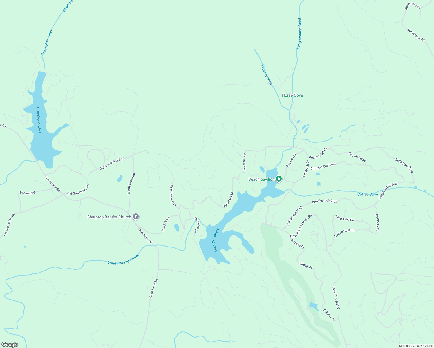 map of restaurants, bars, coffee shops, grocery stores, and more near 78 Sharp Top Court in Jasper