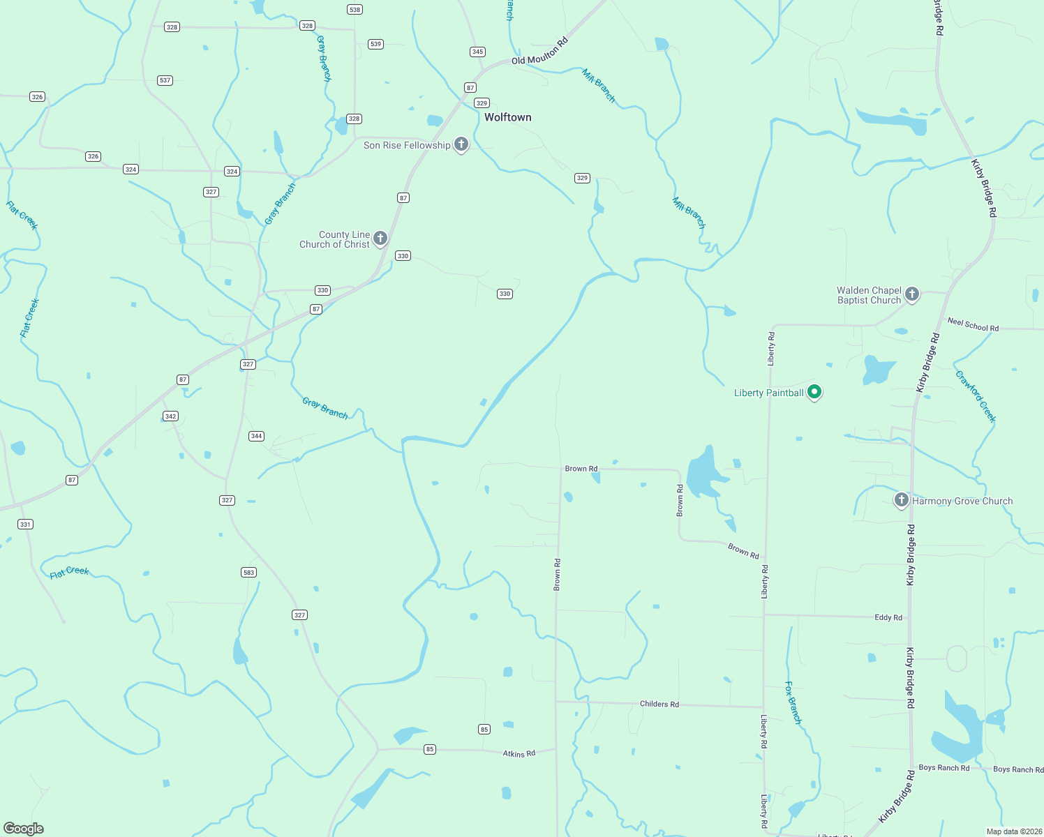 map of restaurants, bars, coffee shops, grocery stores, and more near in Wolftown
