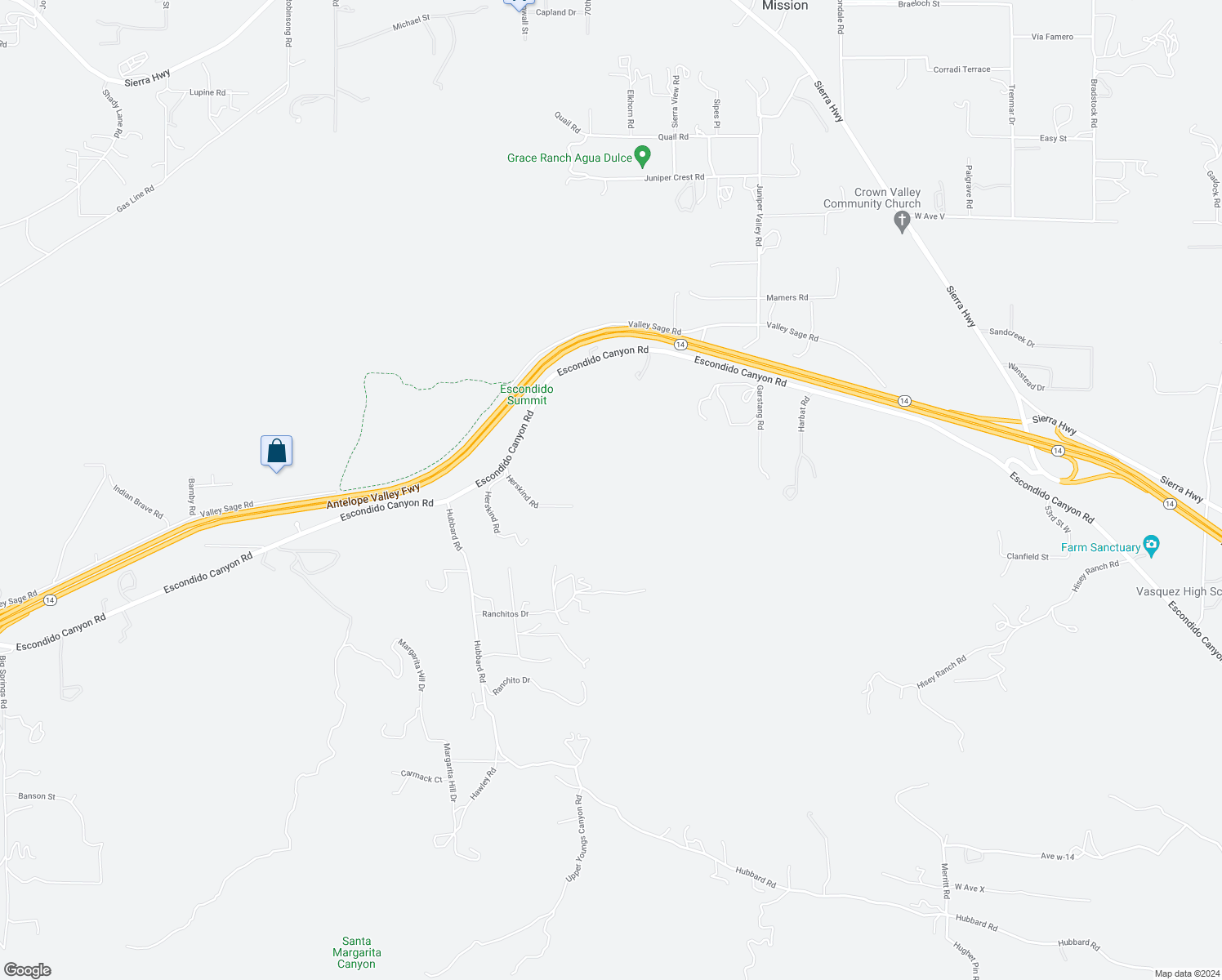 map of restaurants, bars, coffee shops, grocery stores, and more near 6990 Escondido Canyon Road in Acton