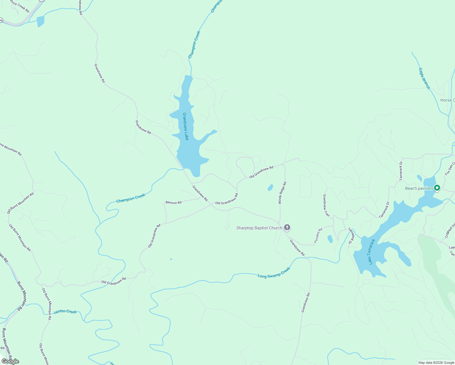 map of restaurants, bars, coffee shops, grocery stores, and more near 367 Lower Grandview Road in Jasper