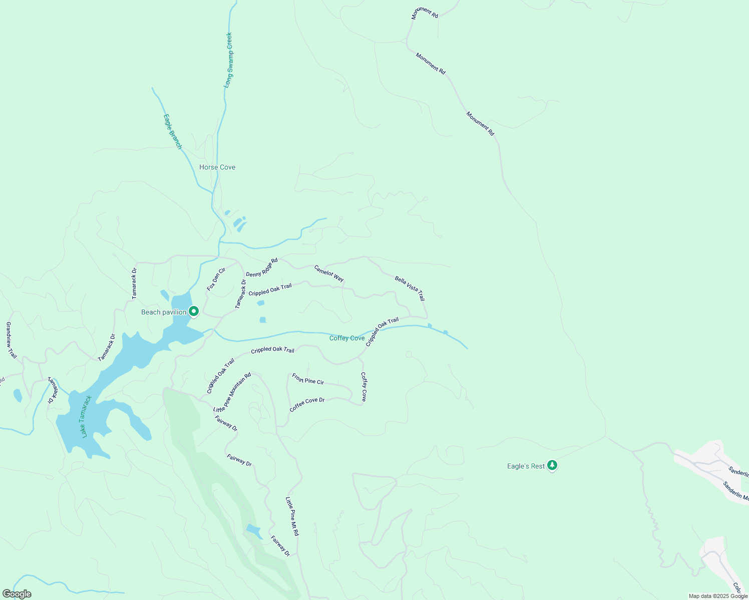 map of restaurants, bars, coffee shops, grocery stores, and more near Crippled Oak Trail in Pickens County
