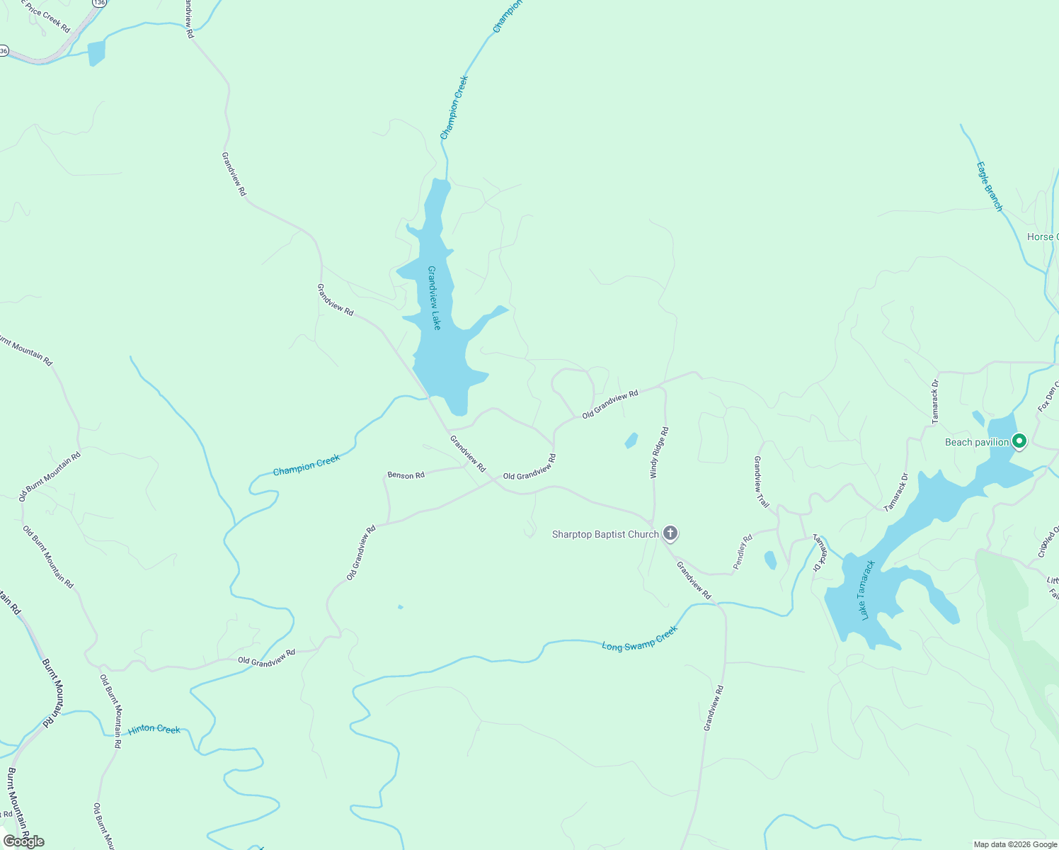 map of restaurants, bars, coffee shops, grocery stores, and more near 367 Lower Grandview Road in Jasper