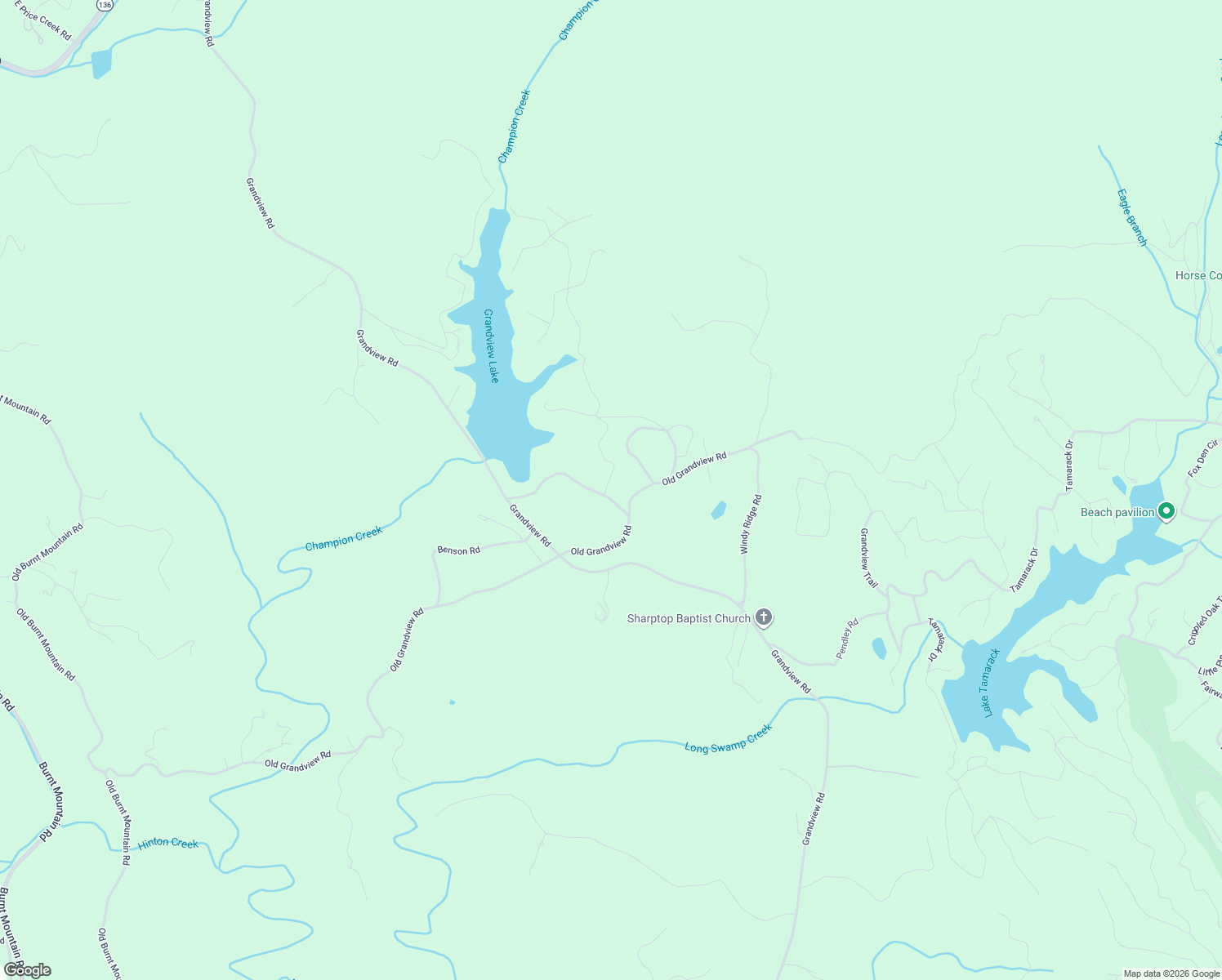 map of restaurants, bars, coffee shops, grocery stores, and more near 367 Lower Grandview Road in Jasper