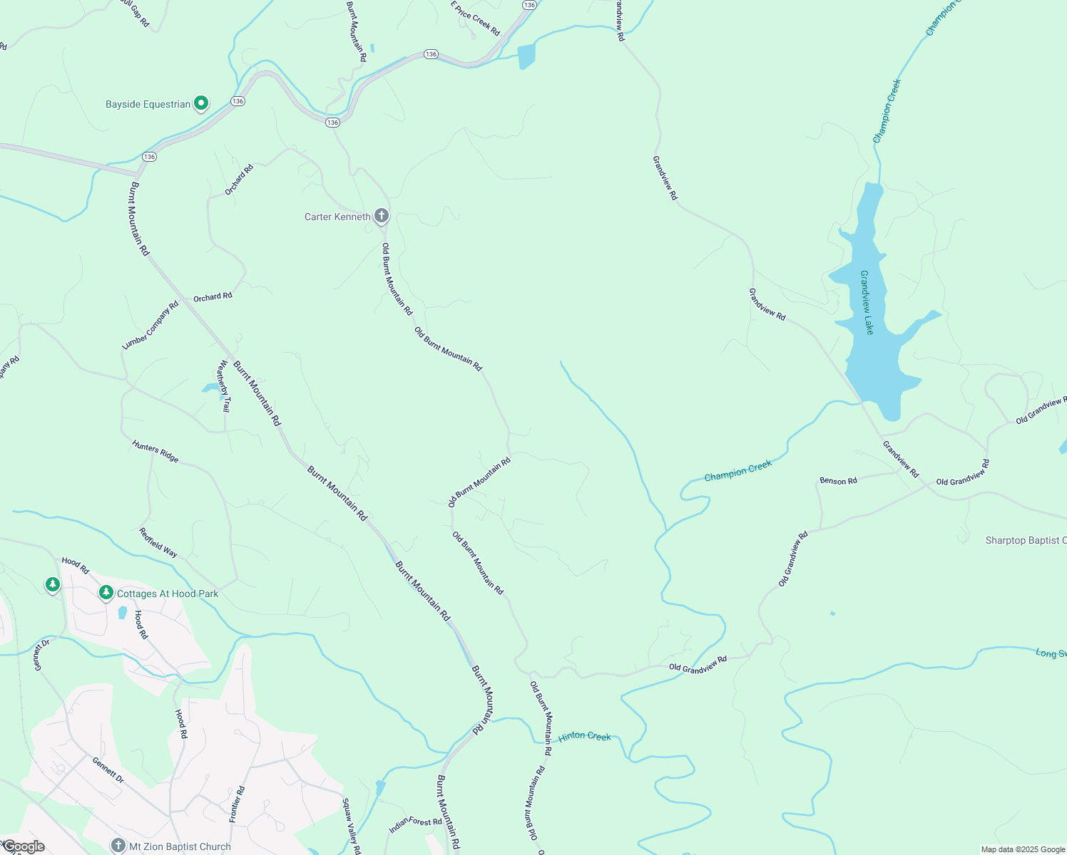 map of restaurants, bars, coffee shops, grocery stores, and more near 2000 Old Burnt Mountain Road in Jasper
