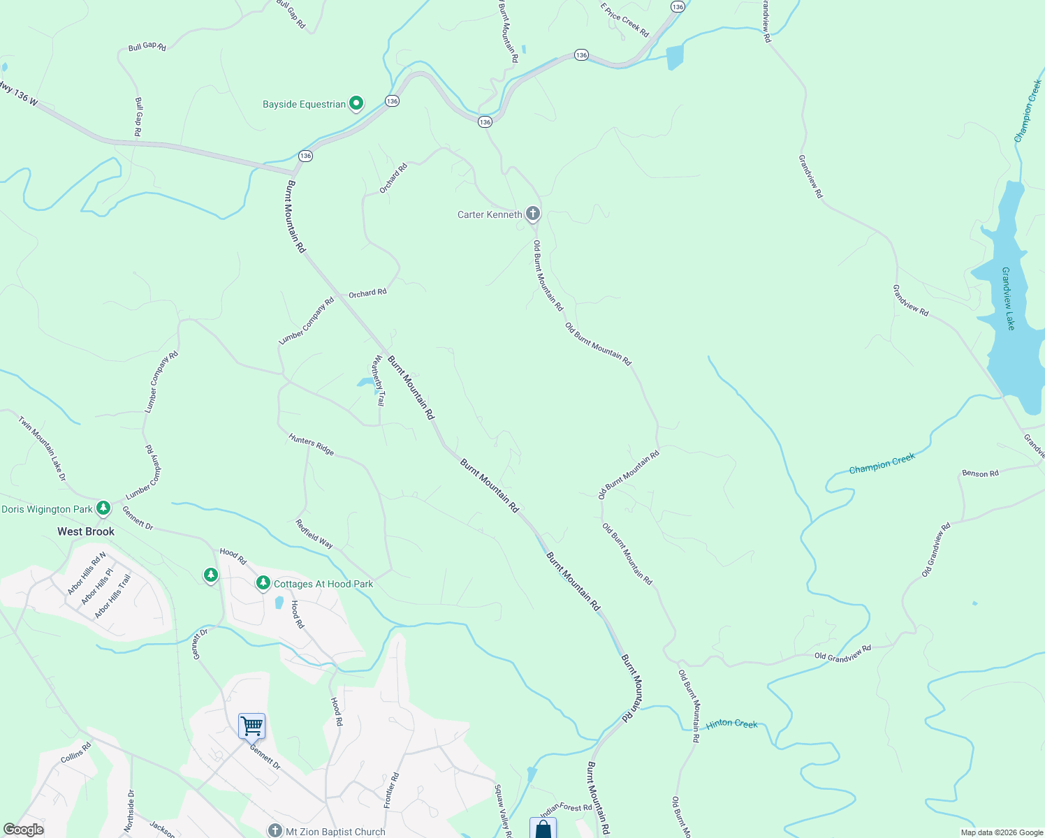 map of restaurants, bars, coffee shops, grocery stores, and more near 250 Oak Morris Ridge in Jasper