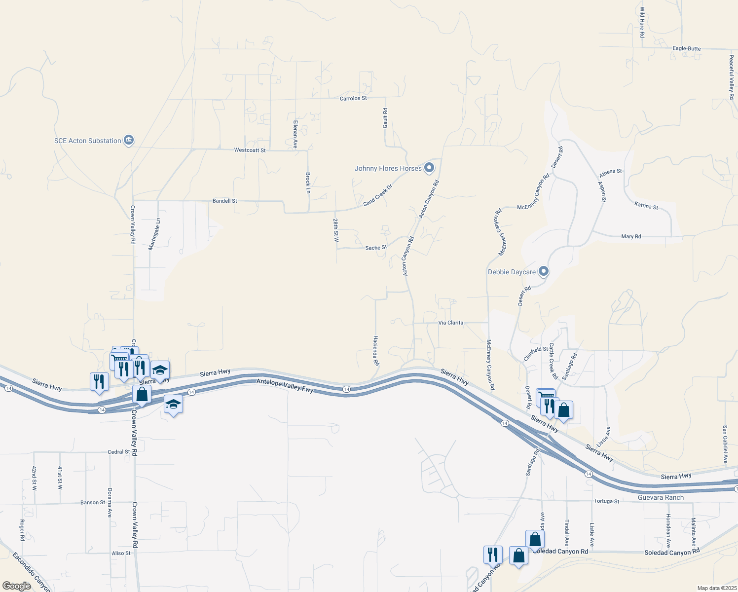 map of restaurants, bars, coffee shops, grocery stores, and more near Kalman in Acton