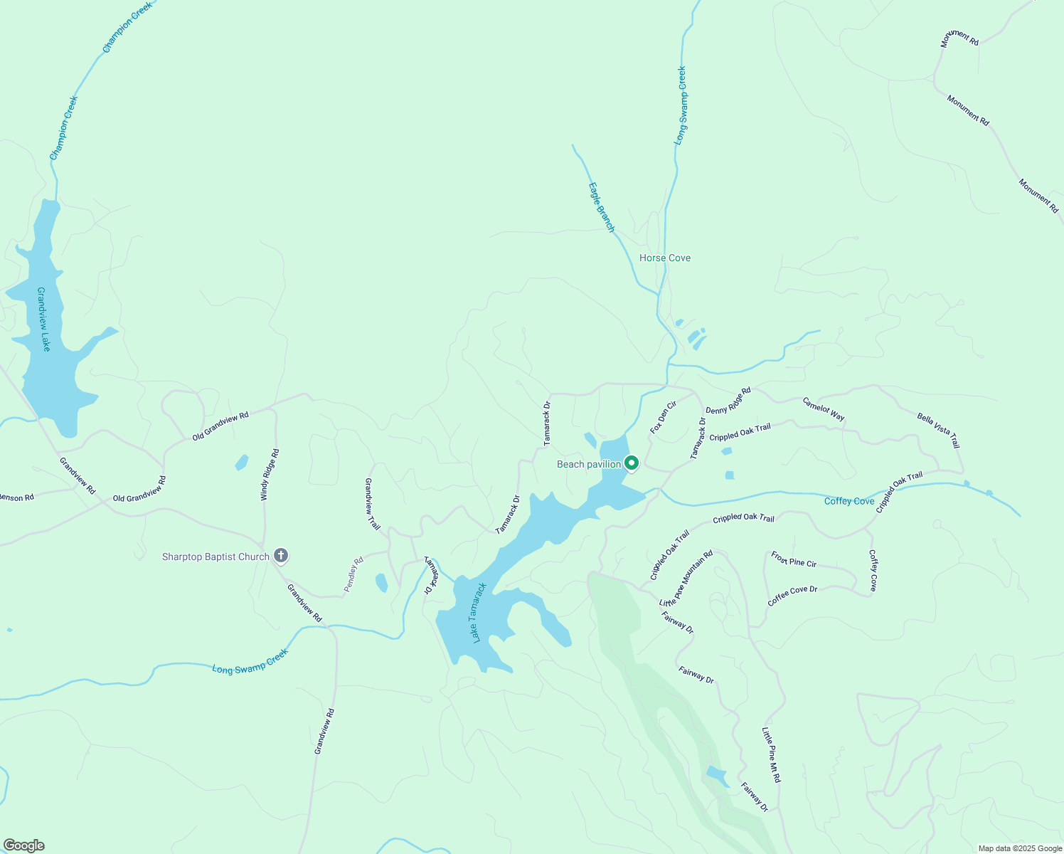 map of restaurants, bars, coffee shops, grocery stores, and more near 80 Sharp Top Mountain Trail in Jasper