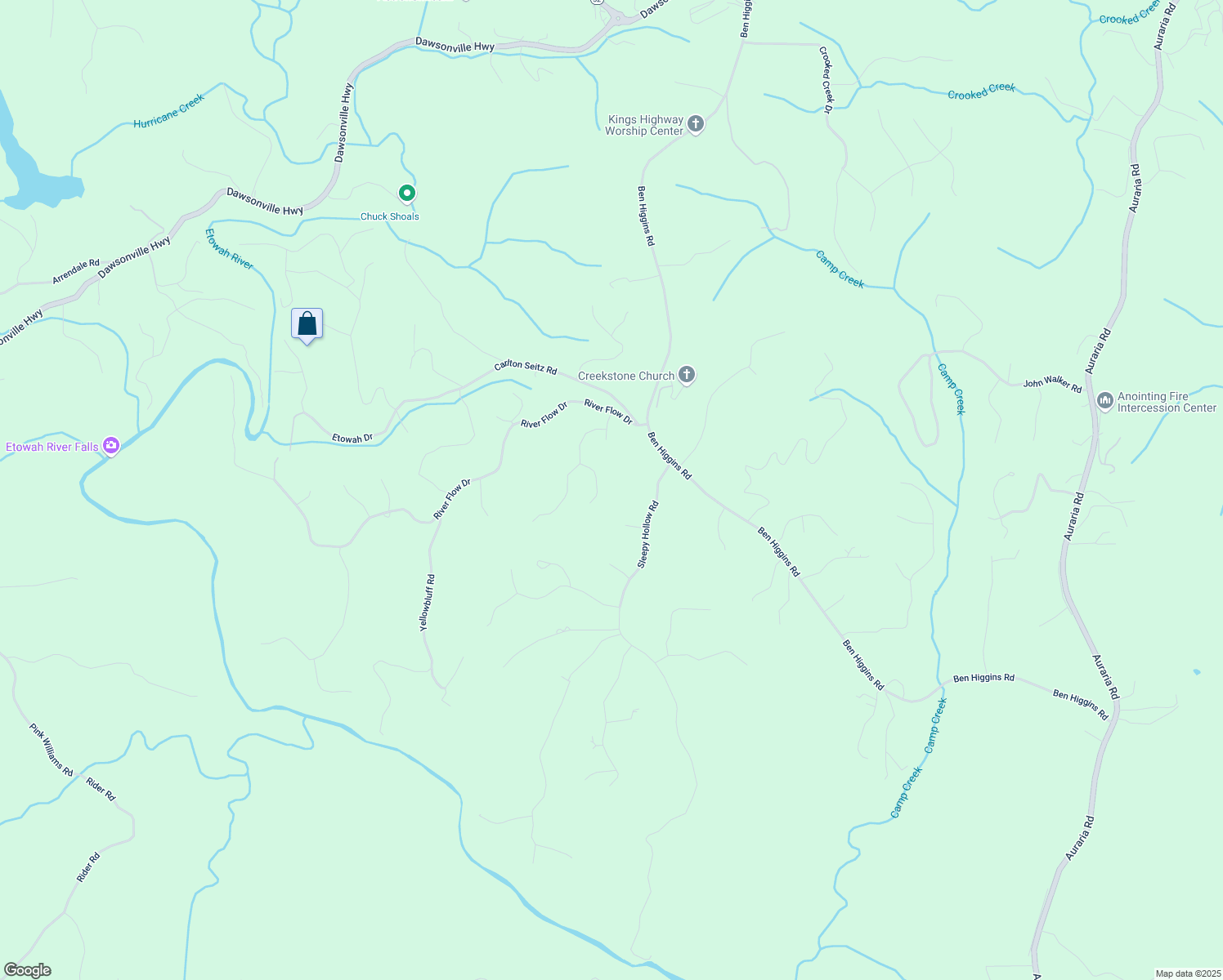 map of restaurants, bars, coffee shops, grocery stores, and more near 81 Wild Ridge Lane in Dahlonega